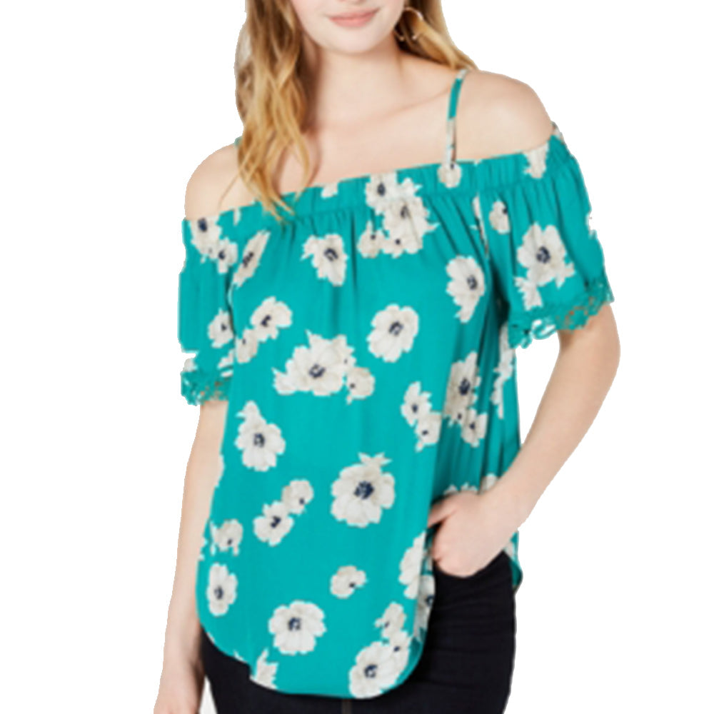 Image for Women's Cold-Shoulder Casual Top,Green