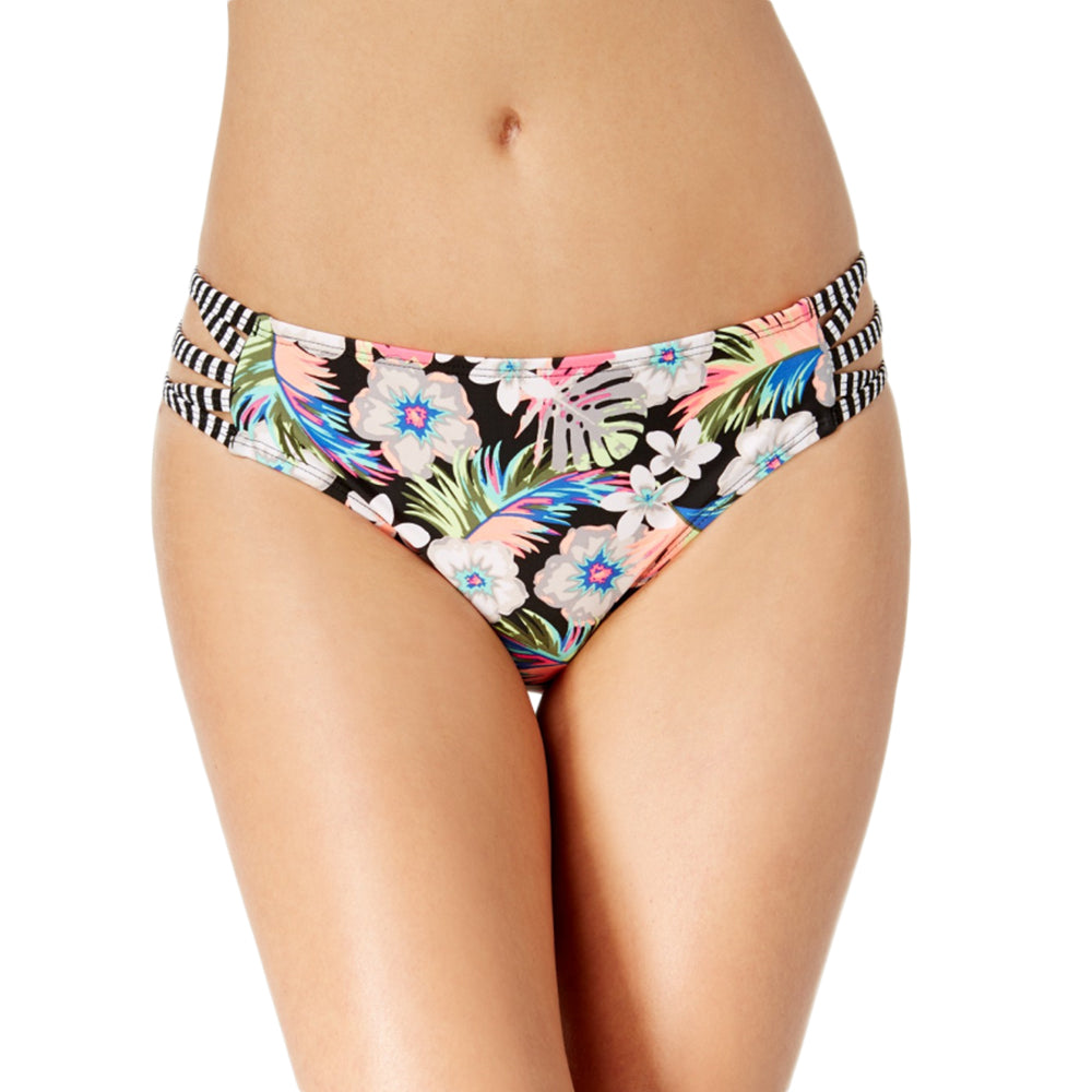 Image for Women's Floral Printed Bikini Bottom,Black