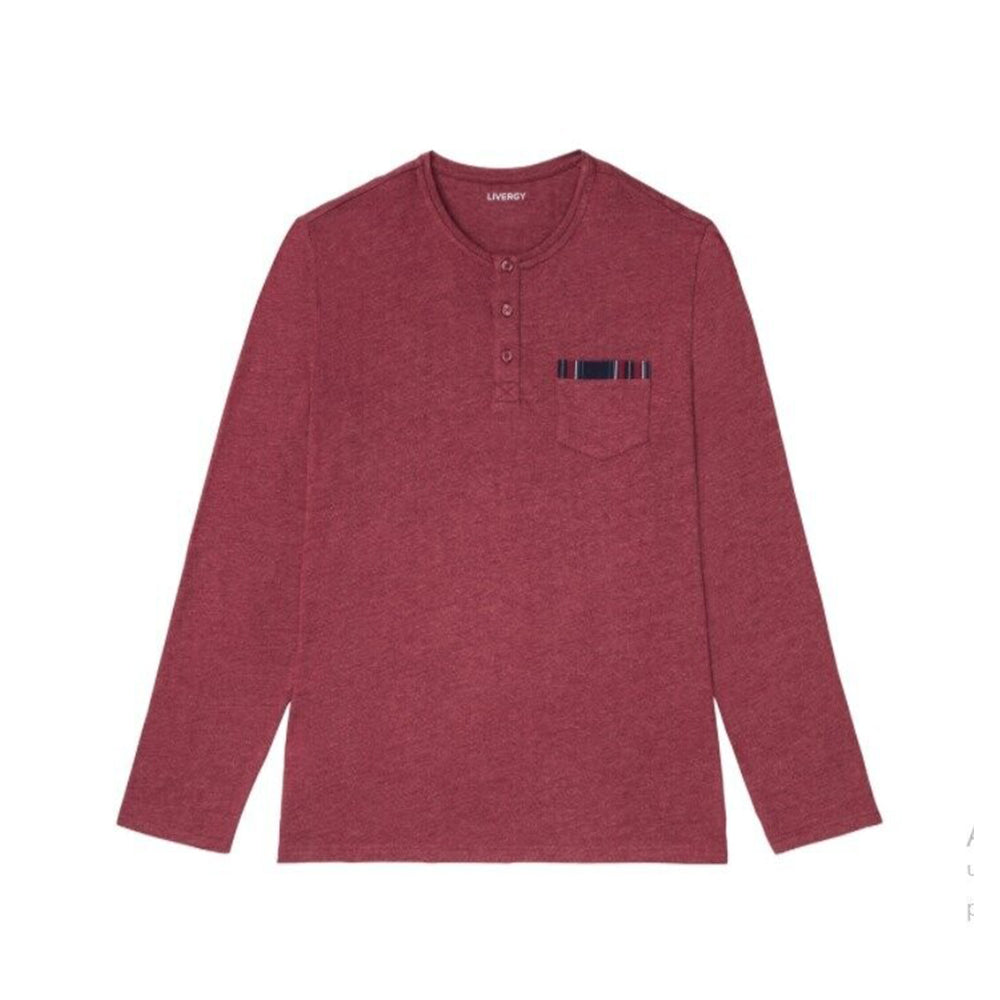 Image for Men's One-Pocket Sleepwear Top,Burgundy