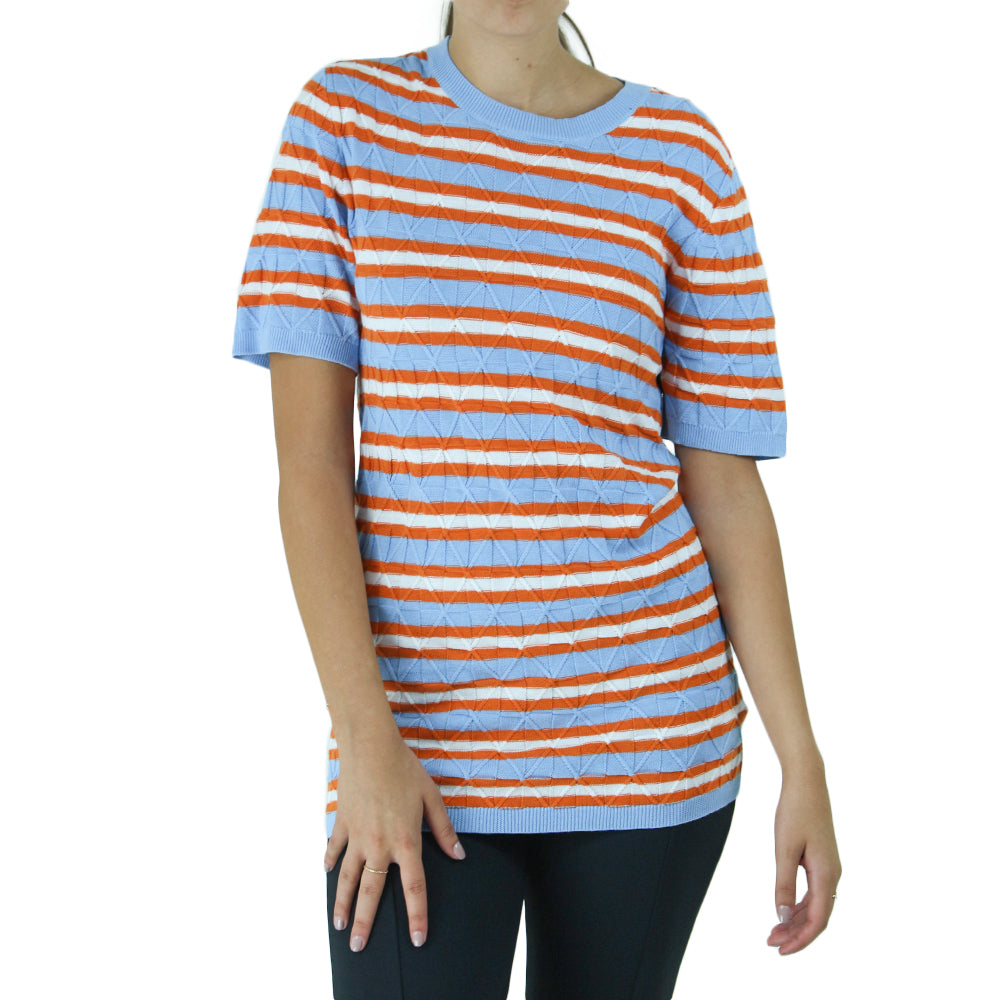 Image for Women's Striped Cotton Casual Top,Multi