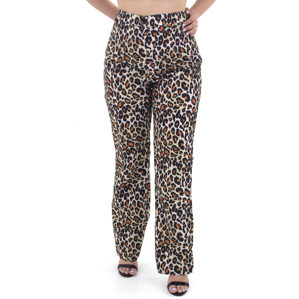 Image for Women's Leopard Print Wide Leg Pant,Multi