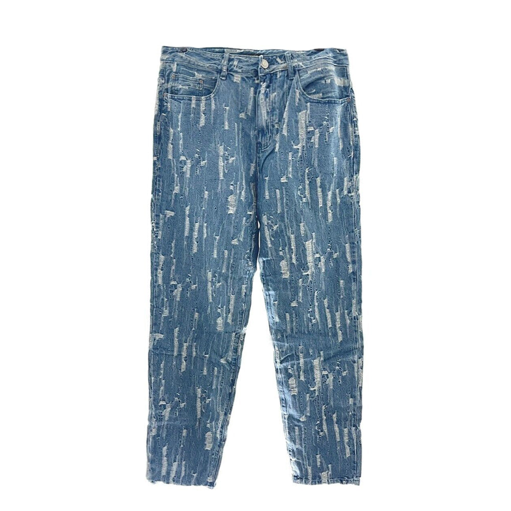 Image for Men's Textured Tapered Jeans,Blue