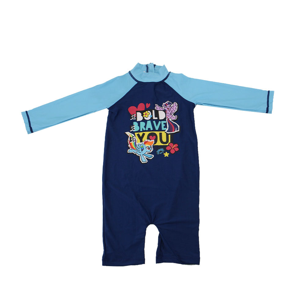 Image for Kids Girl Graphic Print Swimsuit,Navy