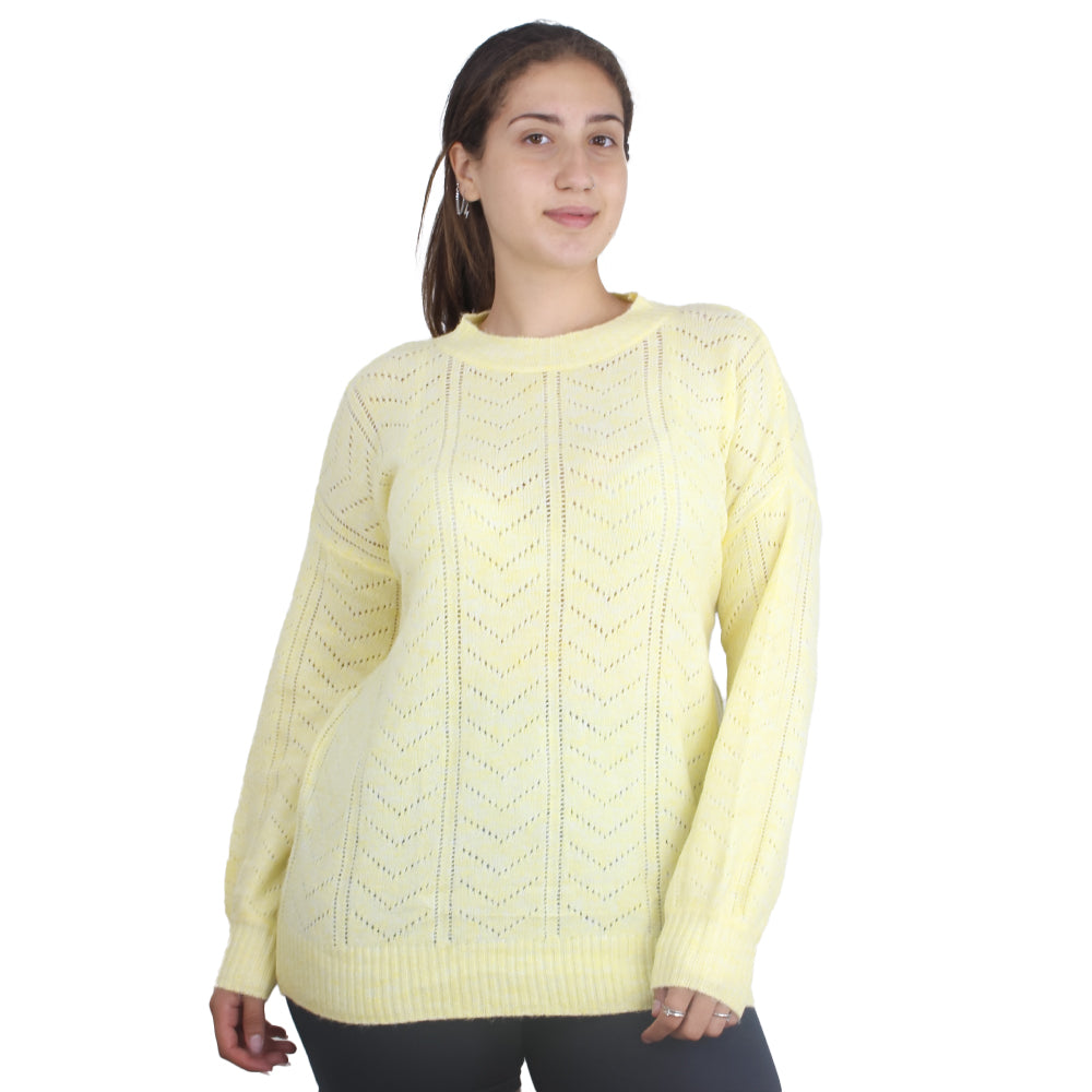 Image for Women's Oversize Knit Sweater,Yellow