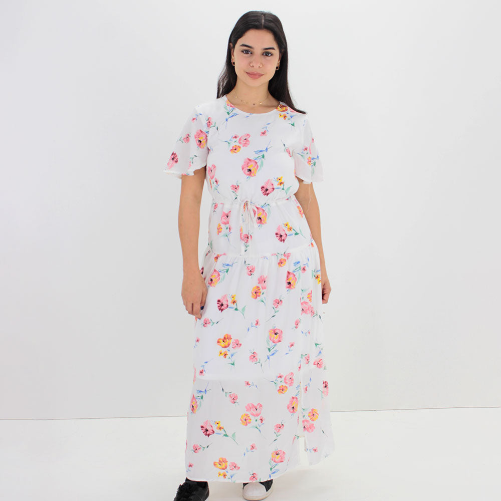Image for Women's Floral Long Dress,White