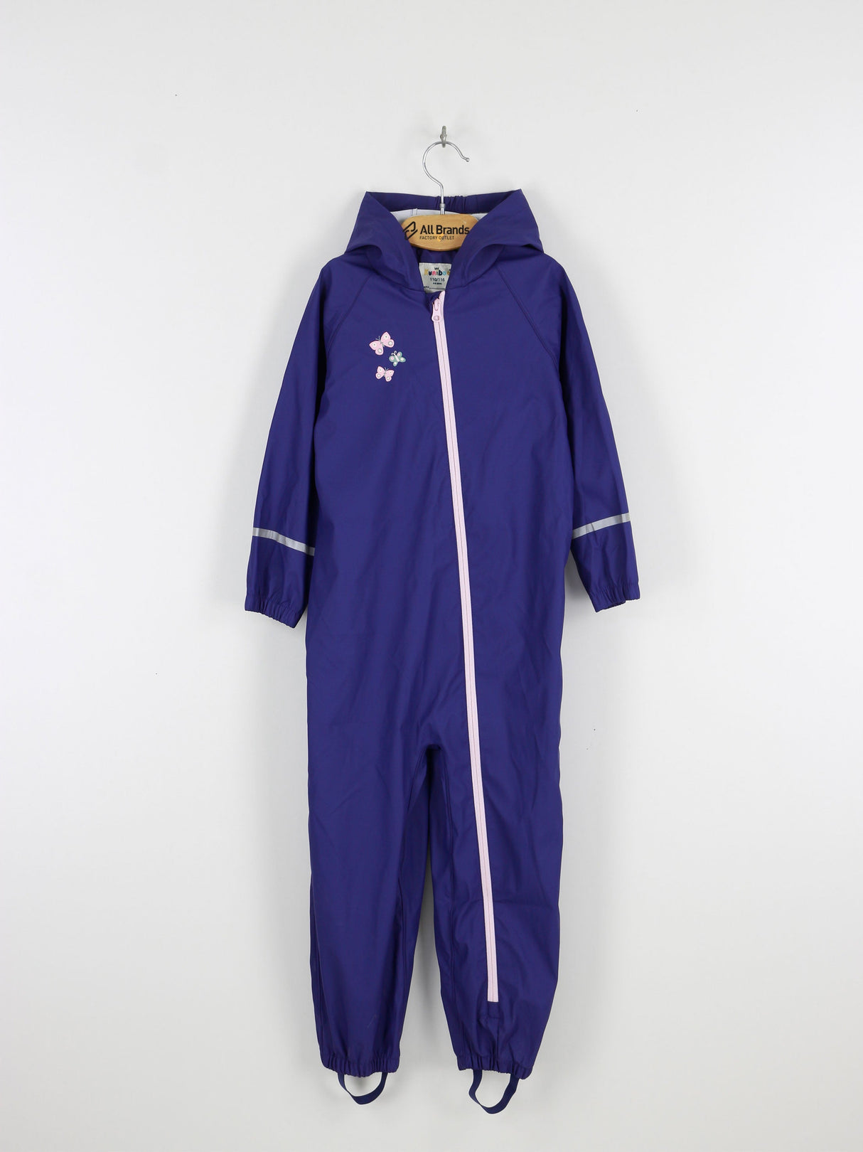 Image for Kids Girl Butterfly Print Leather Jumpsuits, Purple