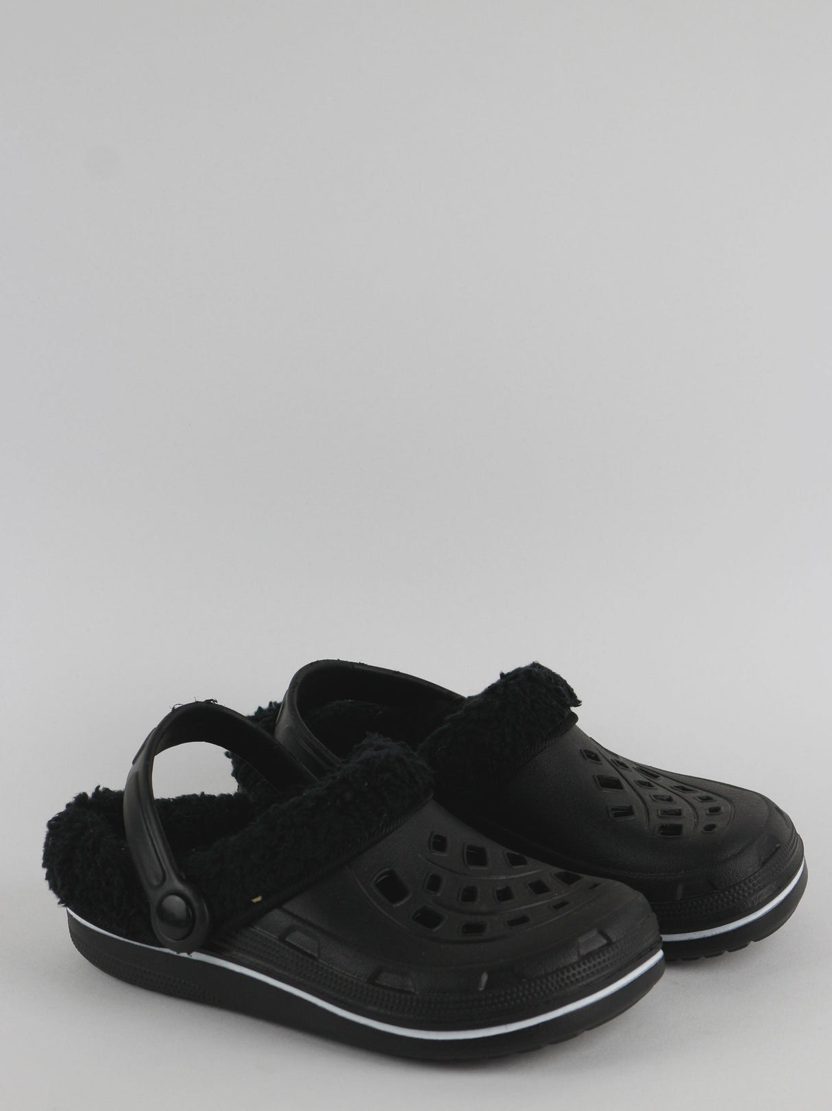 Image for Kids Boy Faux Fur Unisex Crocs,Black