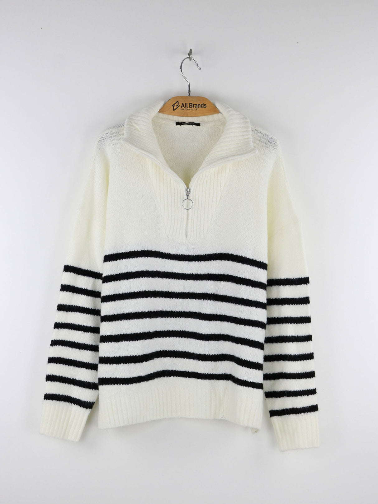 Image for Women's Striped Wool Sweaters,Off White