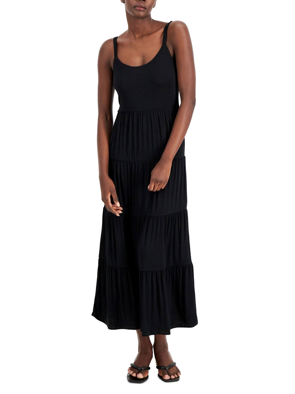 Image for Women's Plain Solid Long Dress,Black