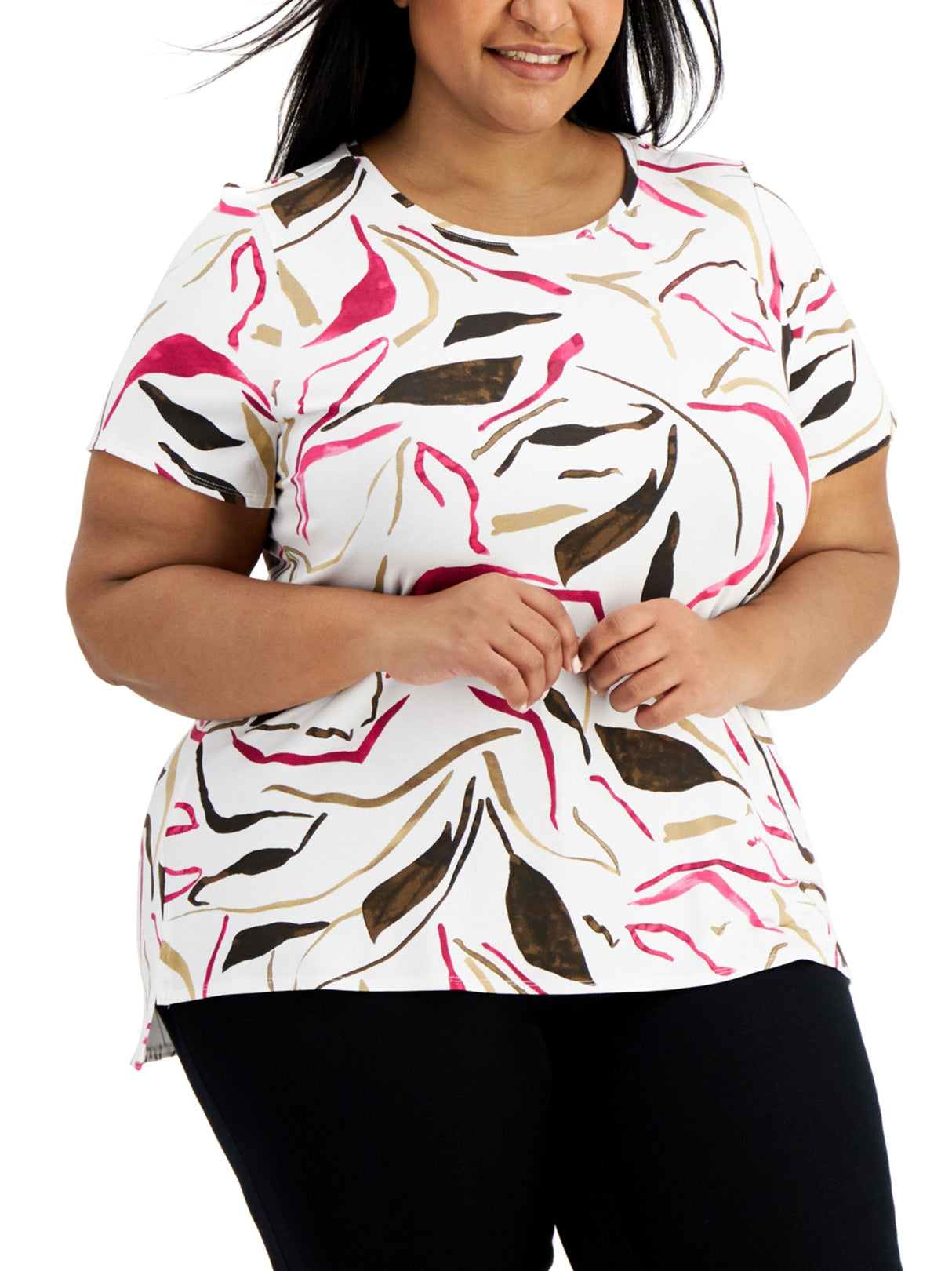 Image for Women's Graphic Printed Top,White