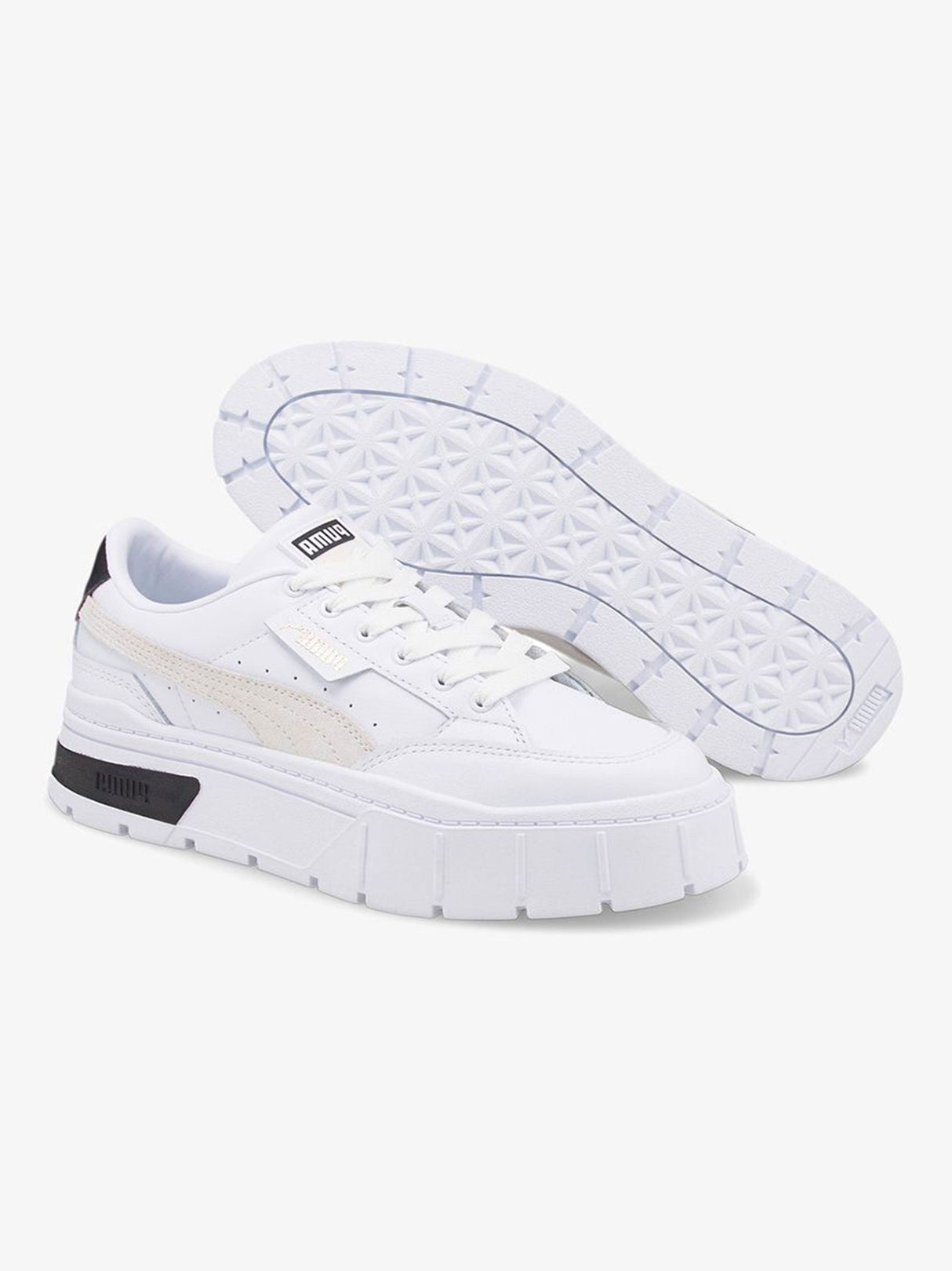 Image for Women's Faux Leather Ribbed Shoes,White