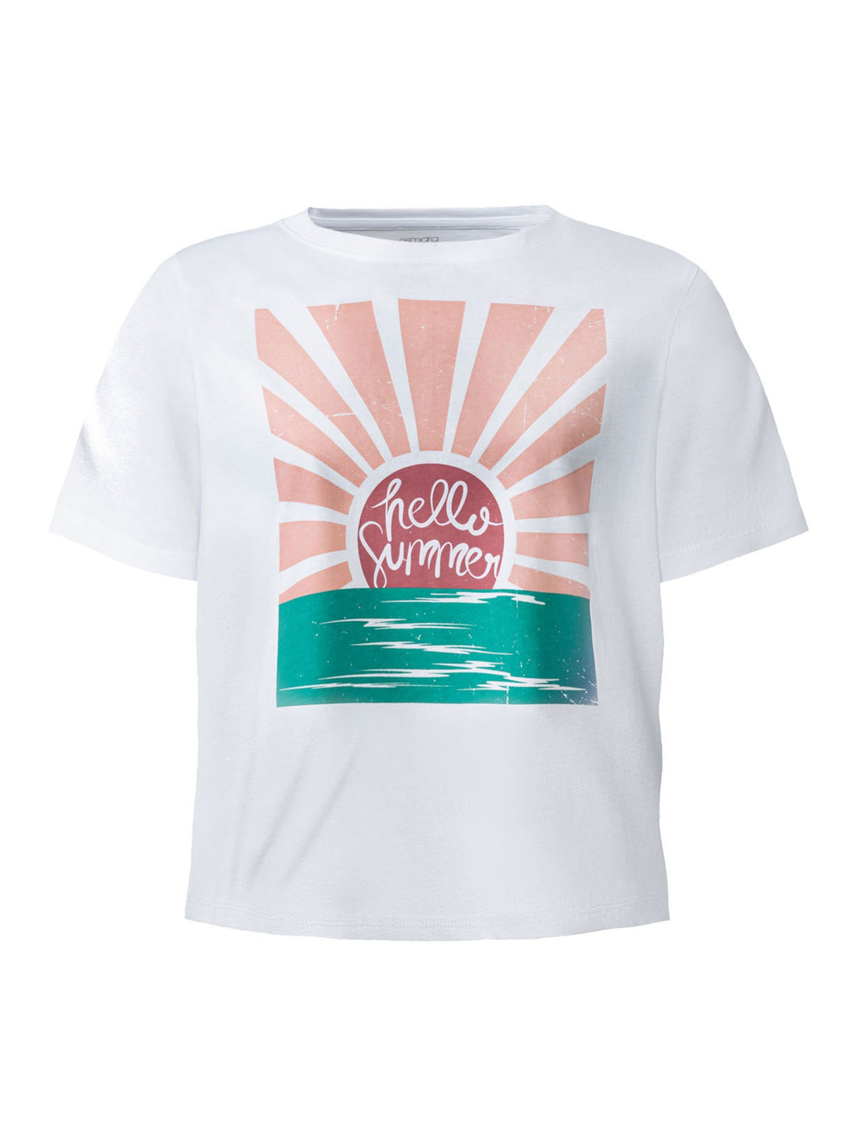 Image for Women's Graphic Print Short Sleeve Top,White