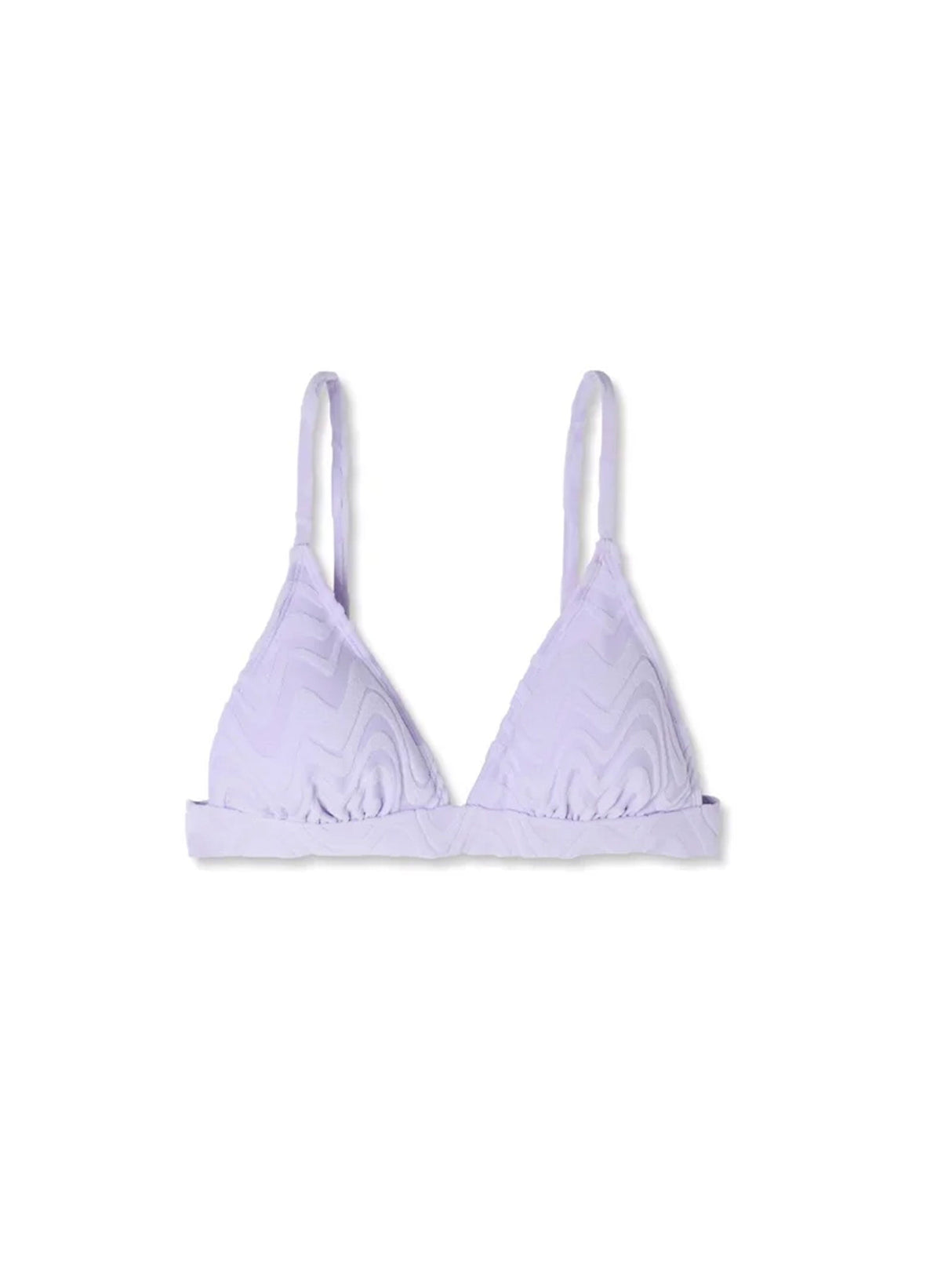 Image for Women's Wavy Terry Textured Triangle Bikini Top,Light Purple