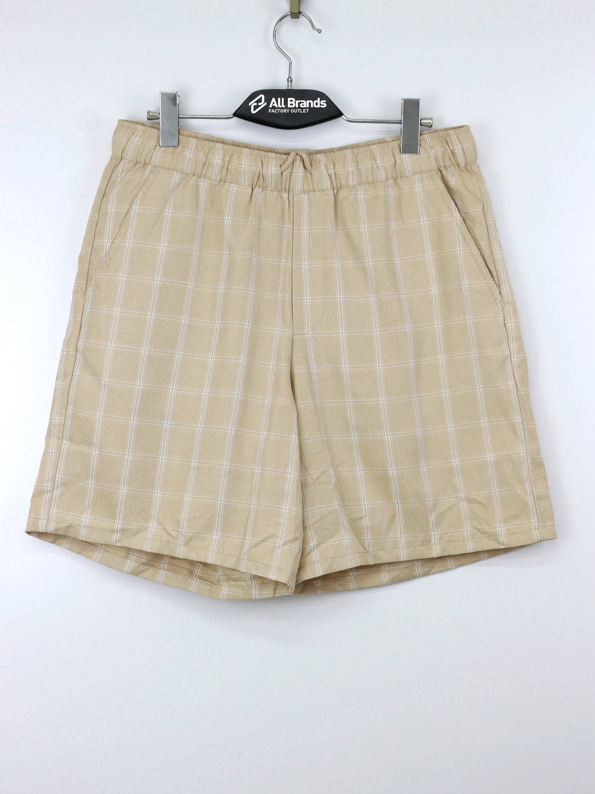 Image for Men's Plaid Drawstring Short,Beige