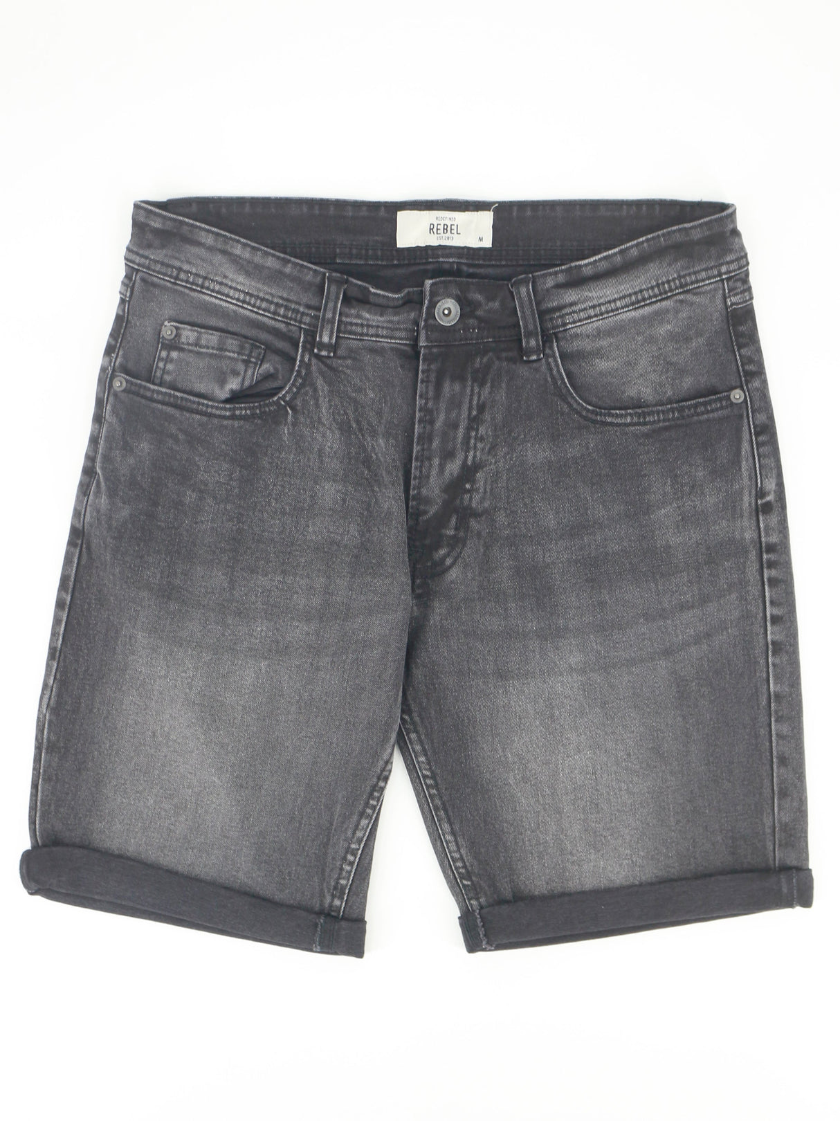 Image for Men's Washed Denim Short,Dark Grey