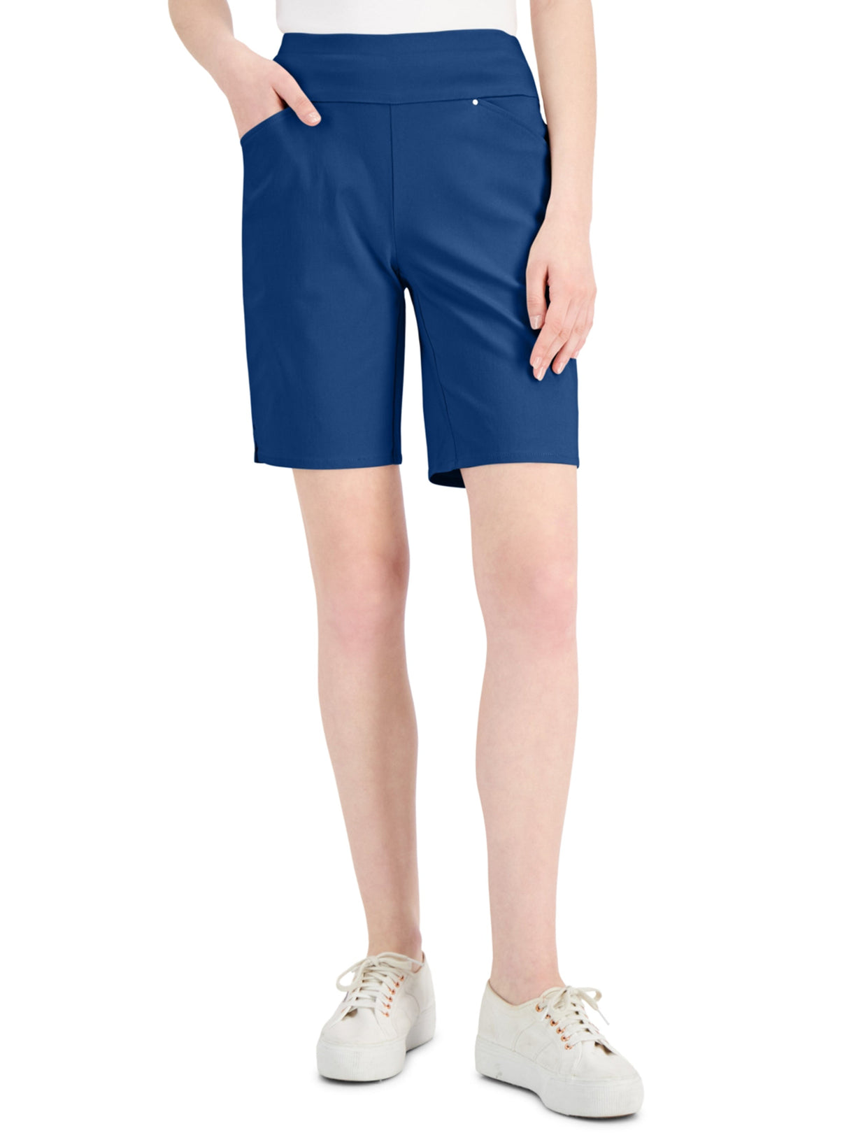 Image for Women's Plain Solid Bermuda Short,Blue