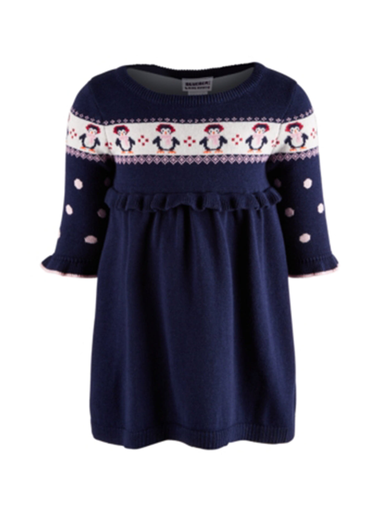 Image for Kids Girl's Graphic Embroidered Sweater Dress,Navy