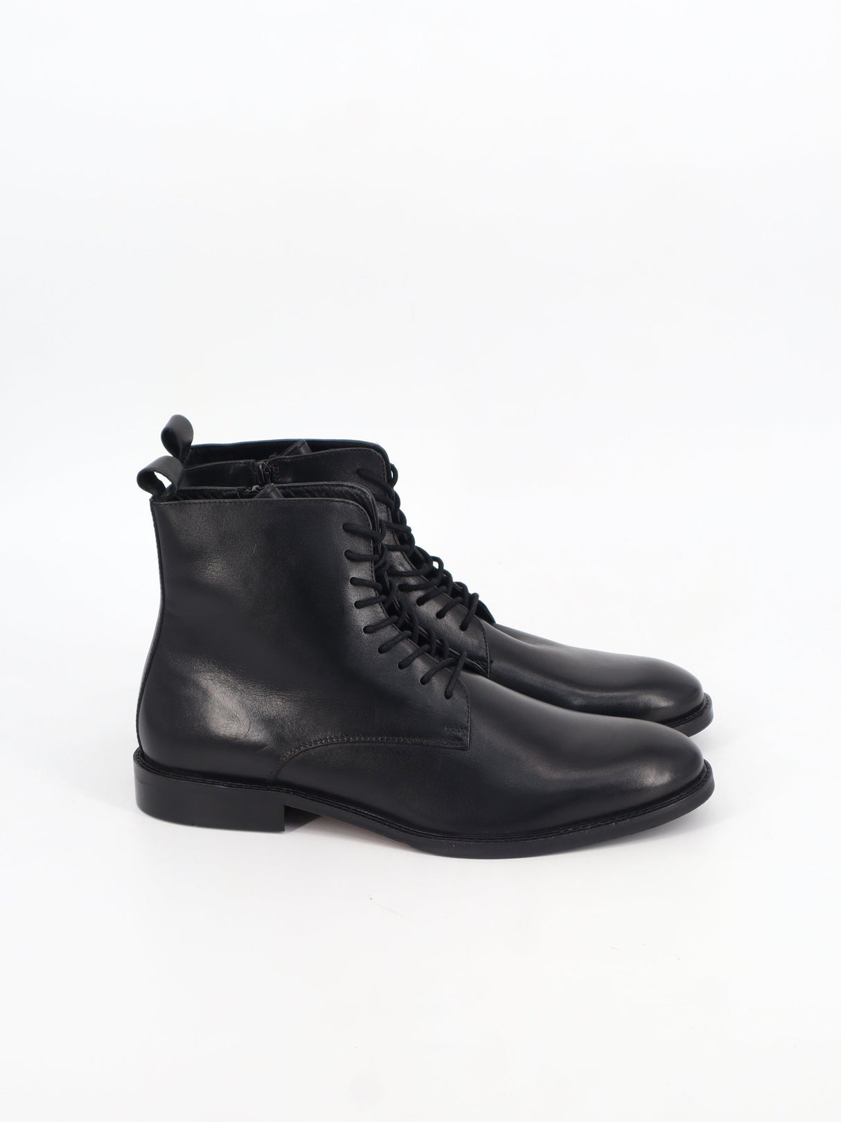 Image for Men's Plain Leather Ankle Boots,Black