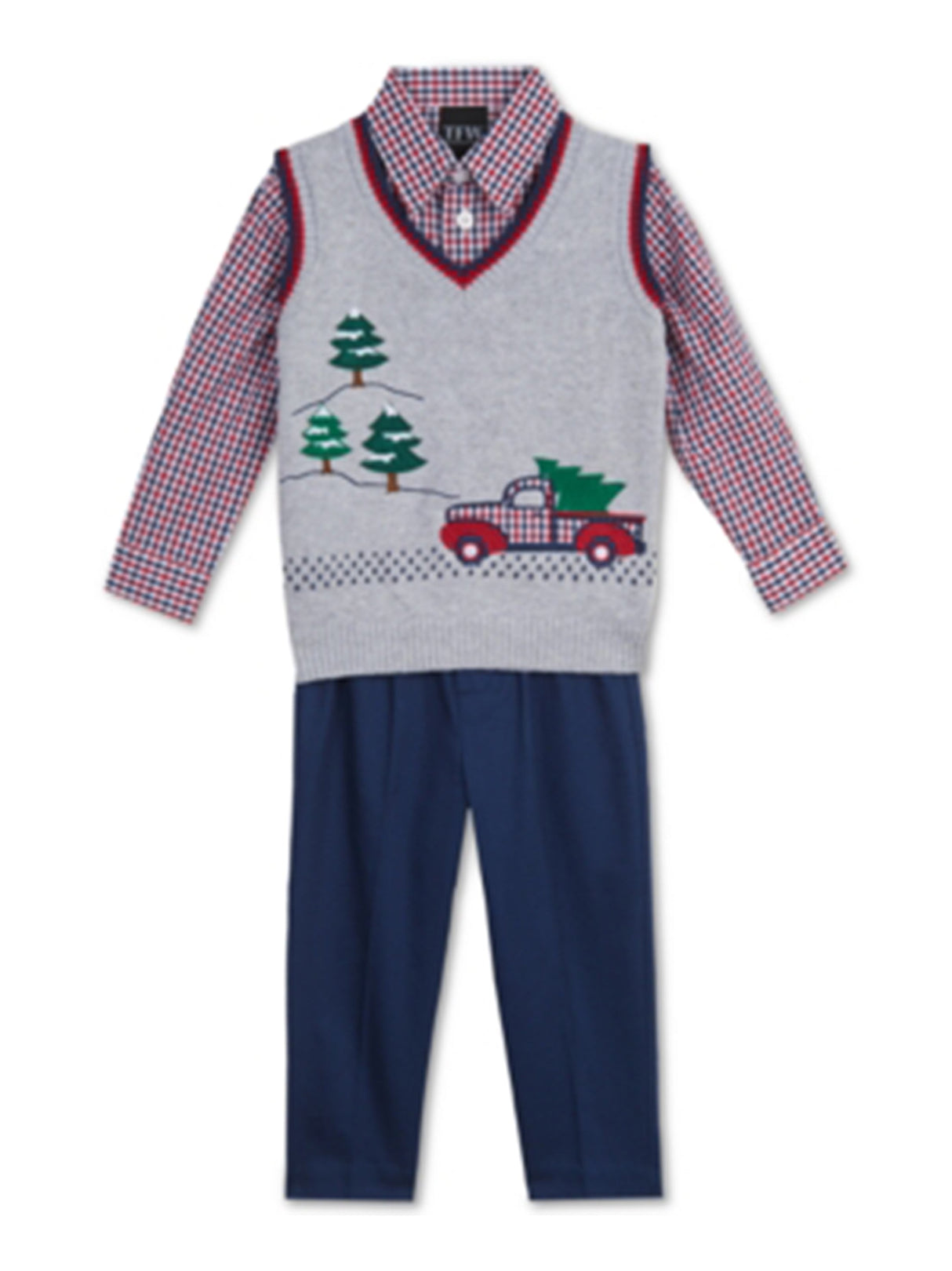 Image for Kids Boy's 3 Pcs Christmas Top & Bottom Set,Multi