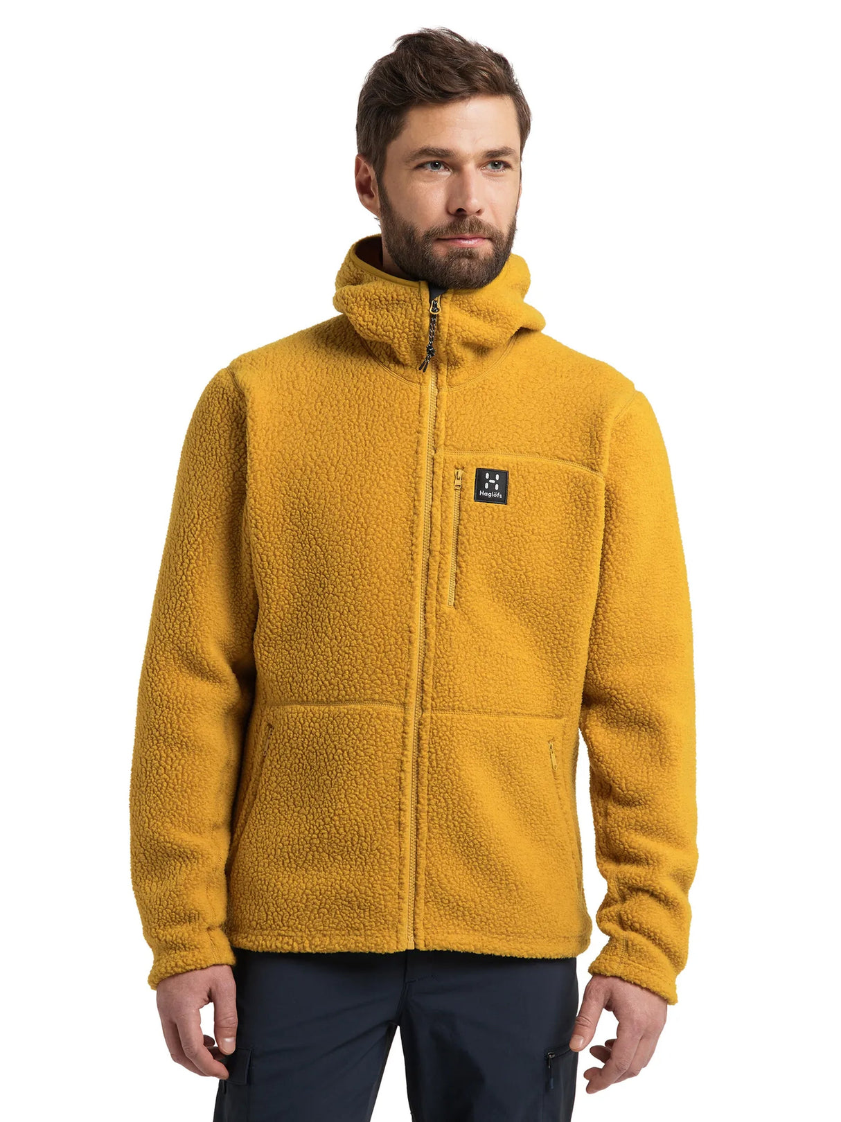 Men's Wool Logo Brand Jacket, Mustard