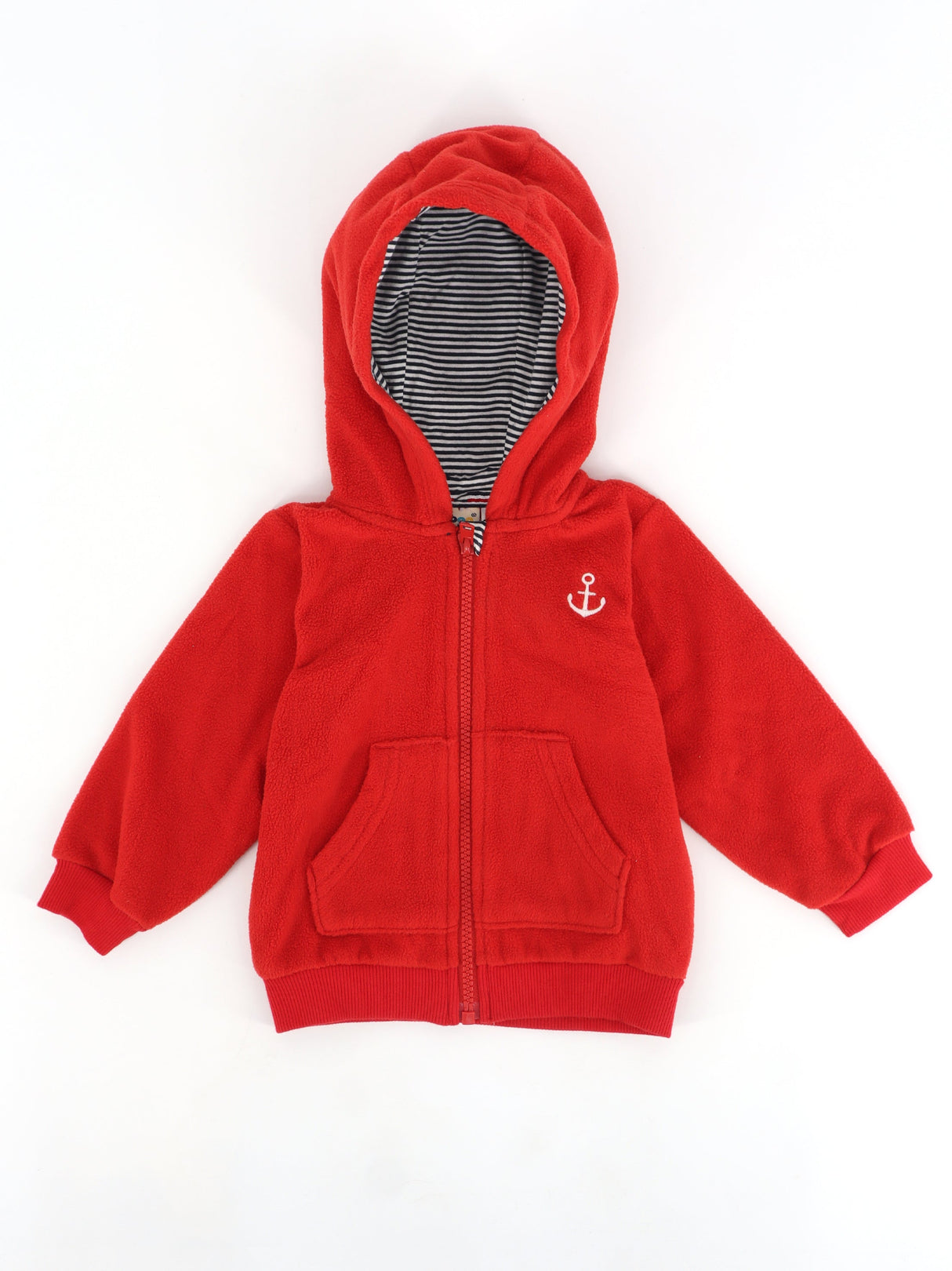 Image for Kids Boy's Graphic Embroidered Zipped Up Hoodie,Red