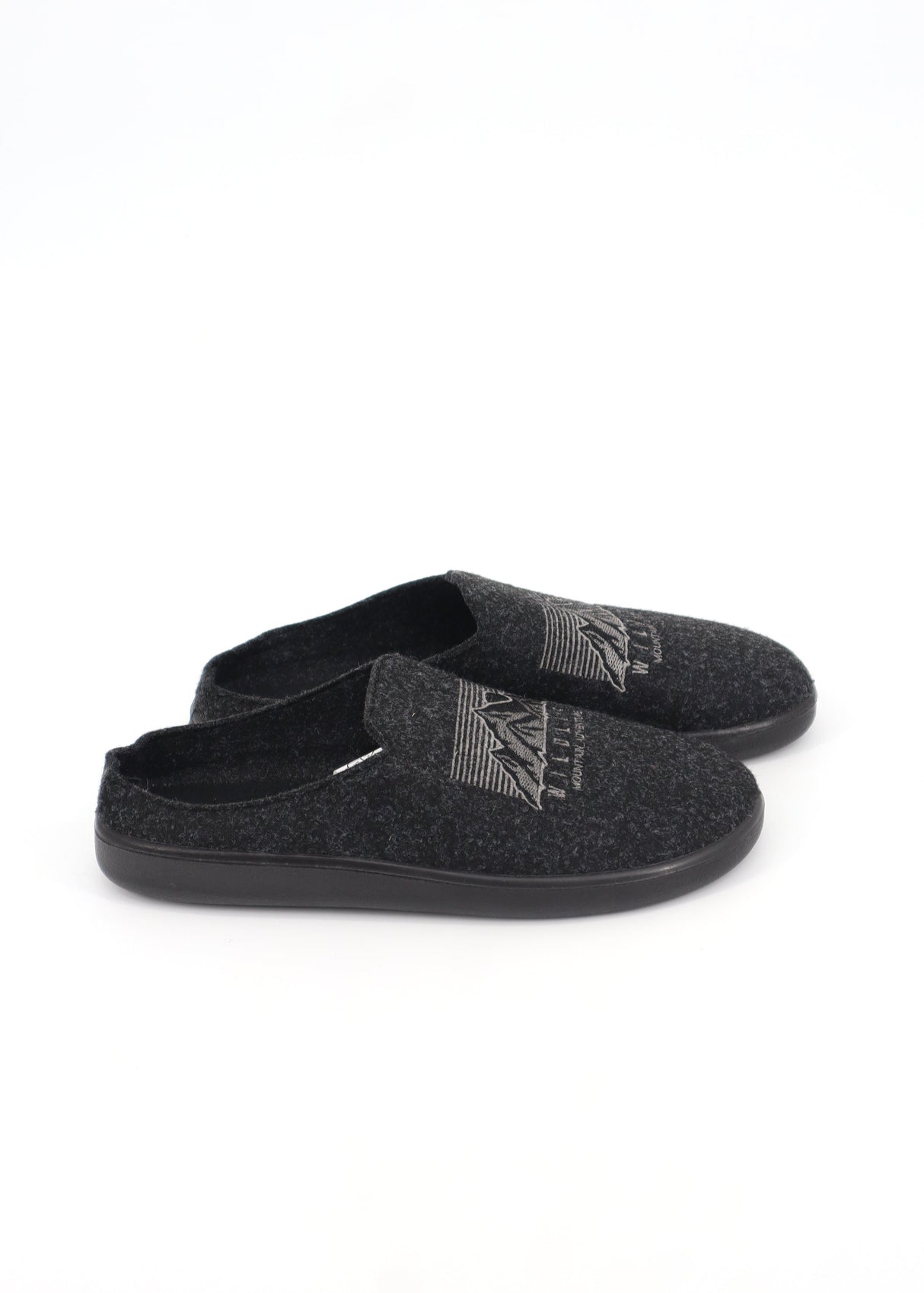 Image for Men's Graphic Embroidered Slippers,Dark Grey