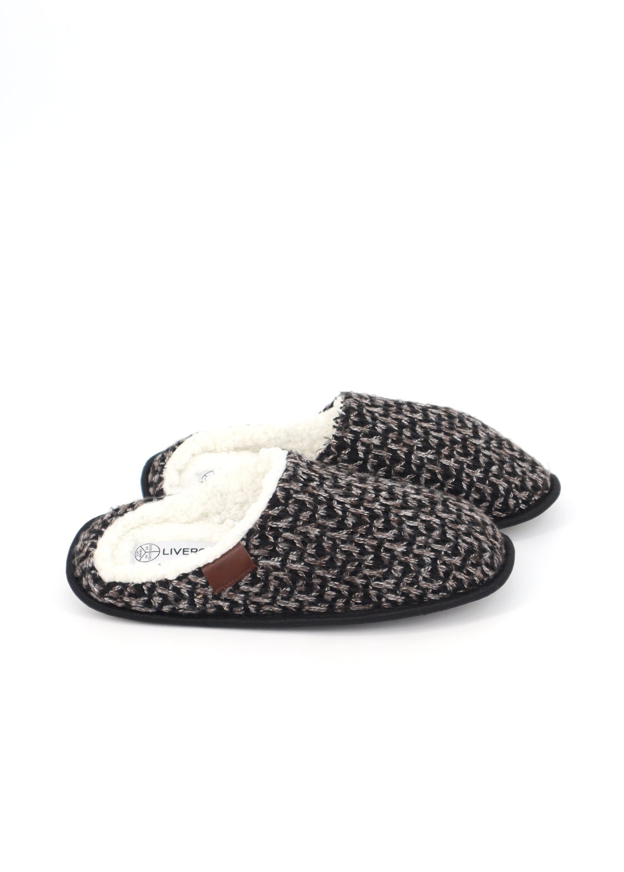 Image for Men's Textured Slippers,Dark Grey