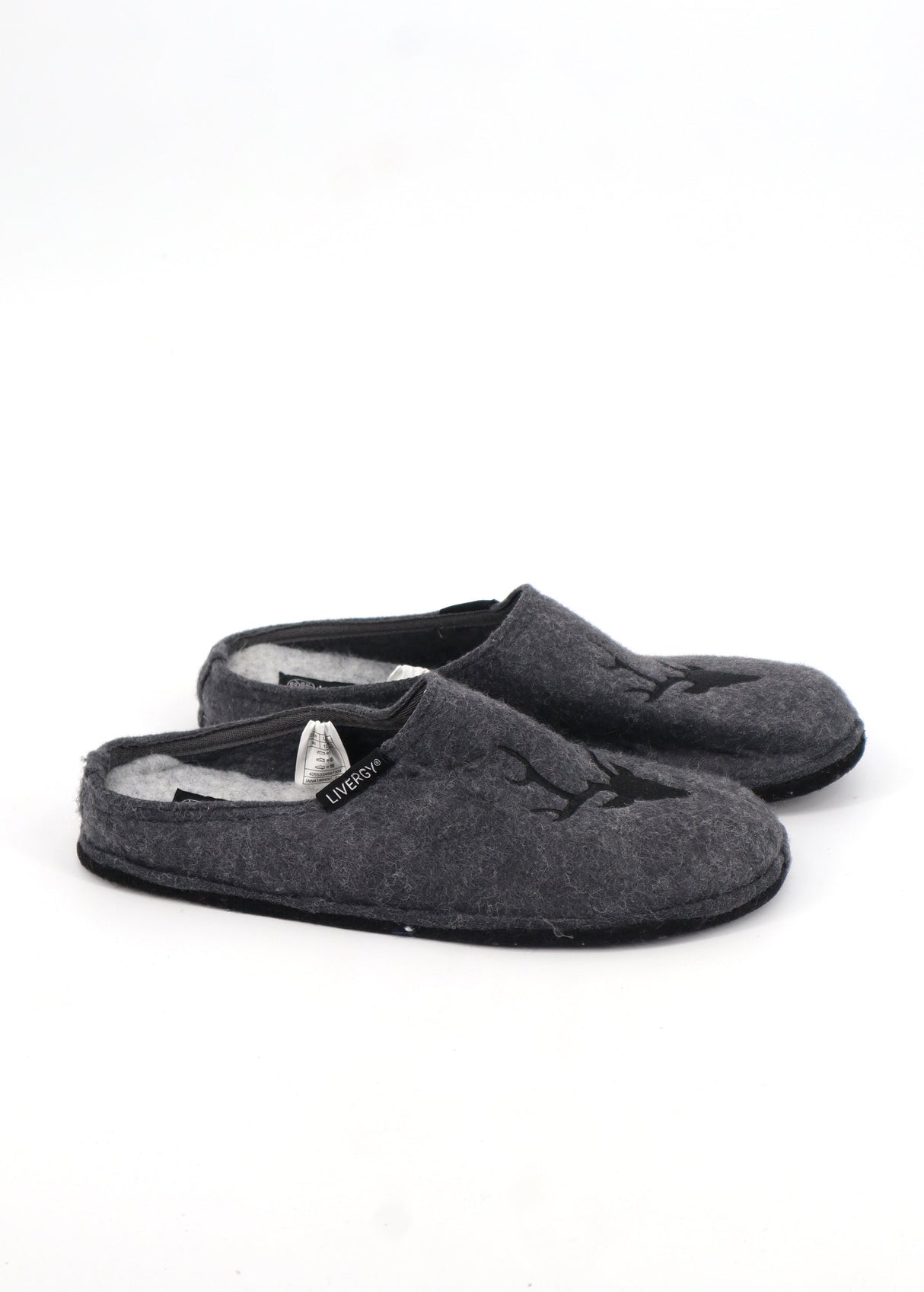 Image for Men's Graphic Embroidered Slippers,Grey