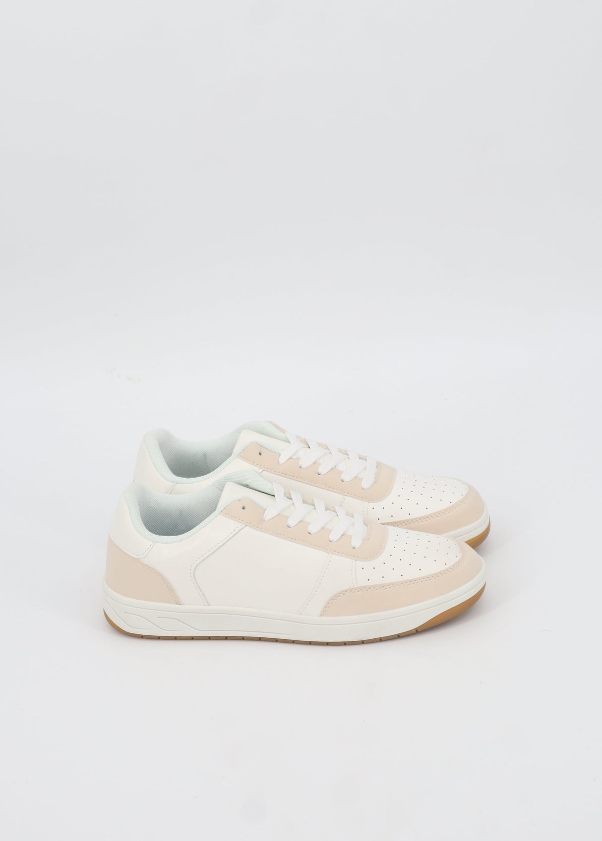 Image for Women's Textured Sneakers,Beige/White