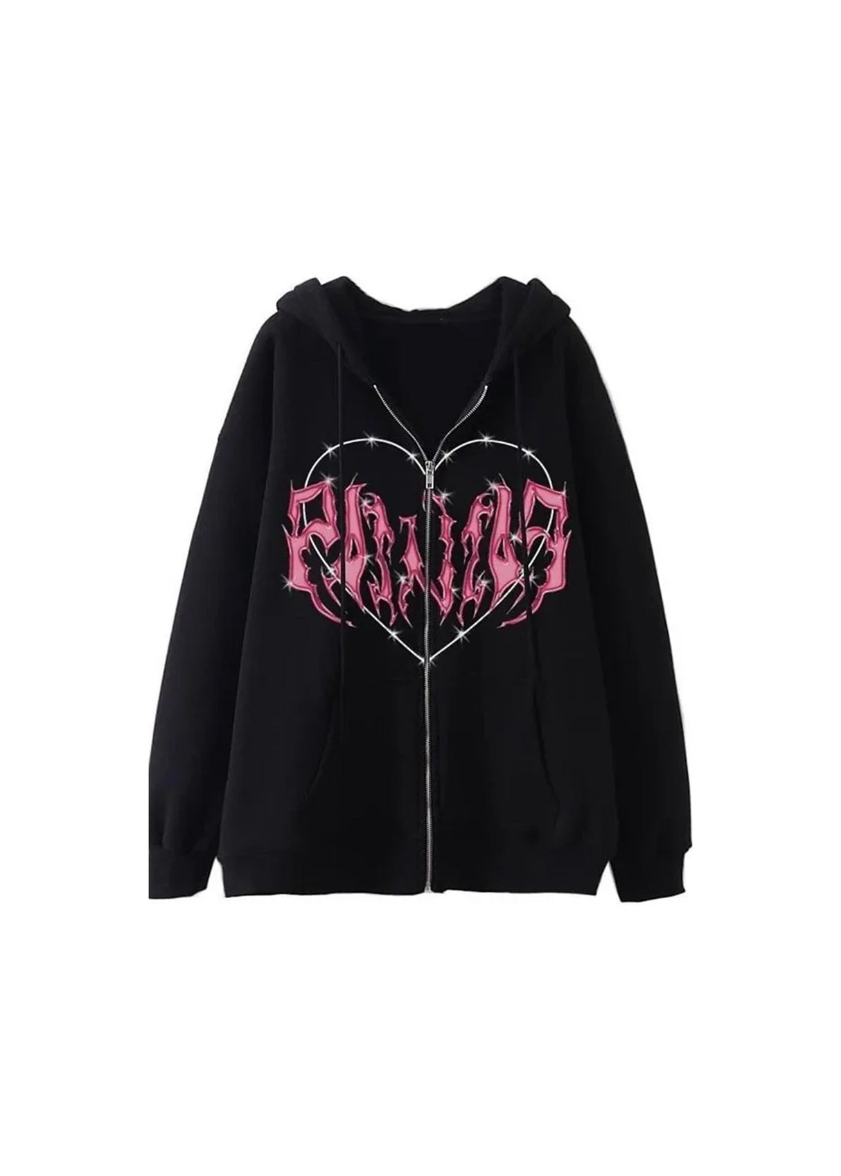 Image for Women's Zipped Up Cropped Hoodie,Black