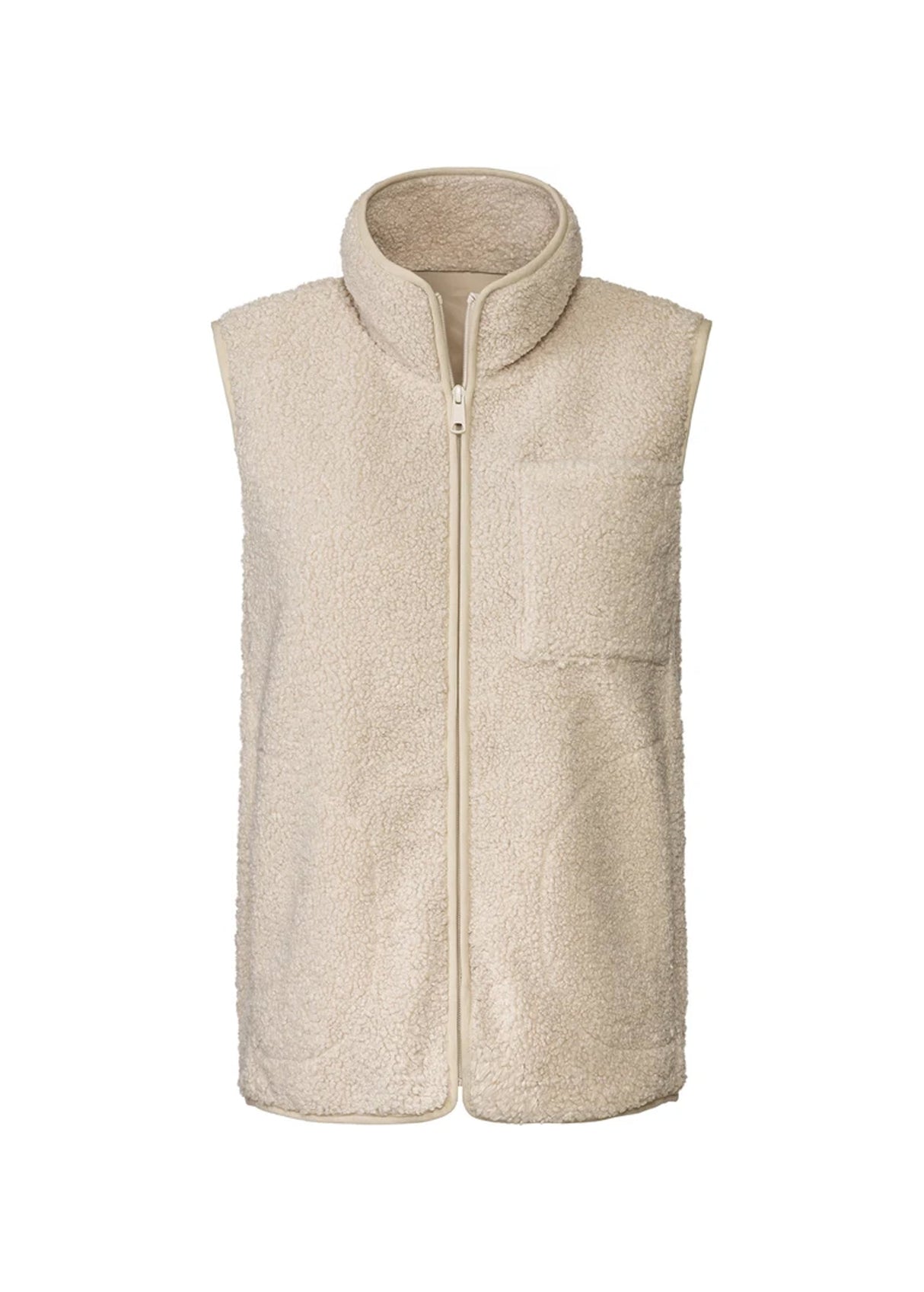 Women's Faux Fur Vest,Light Beige