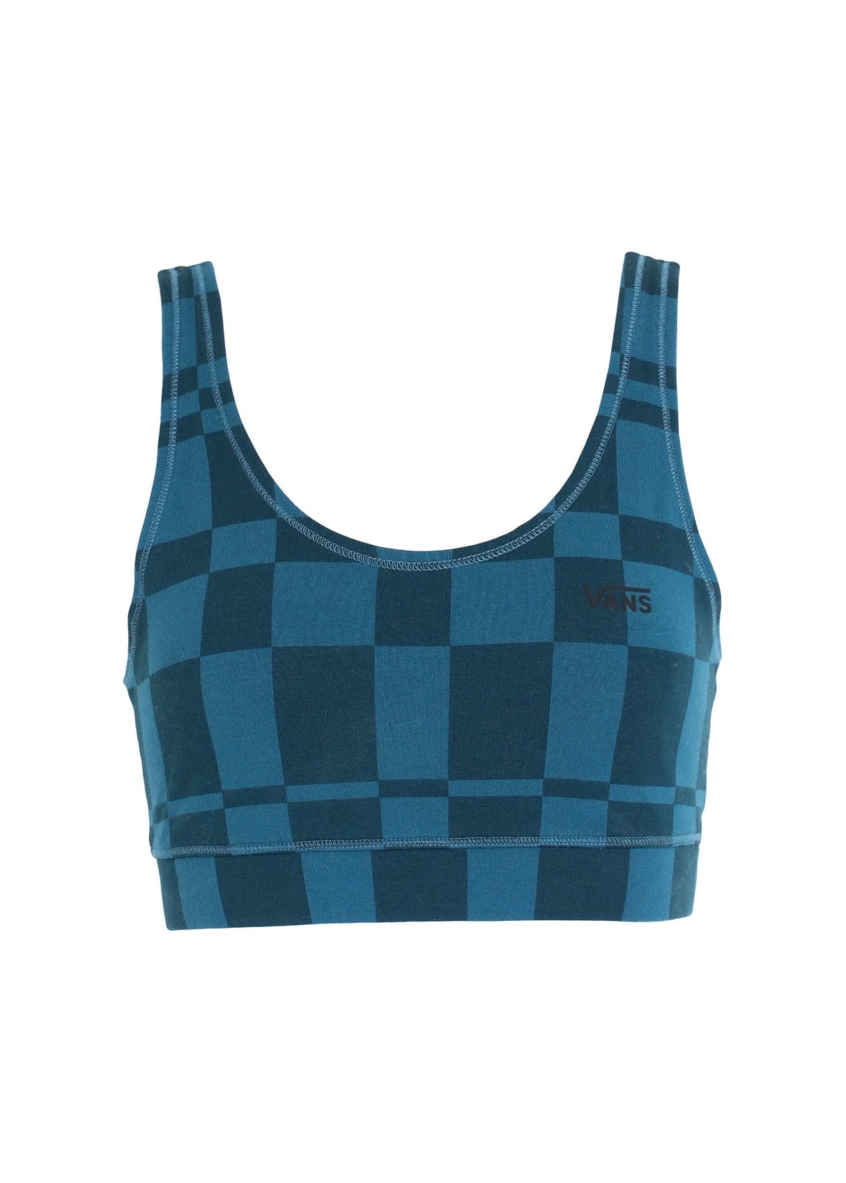 Women's Checkered Printed Sport Top,Blue