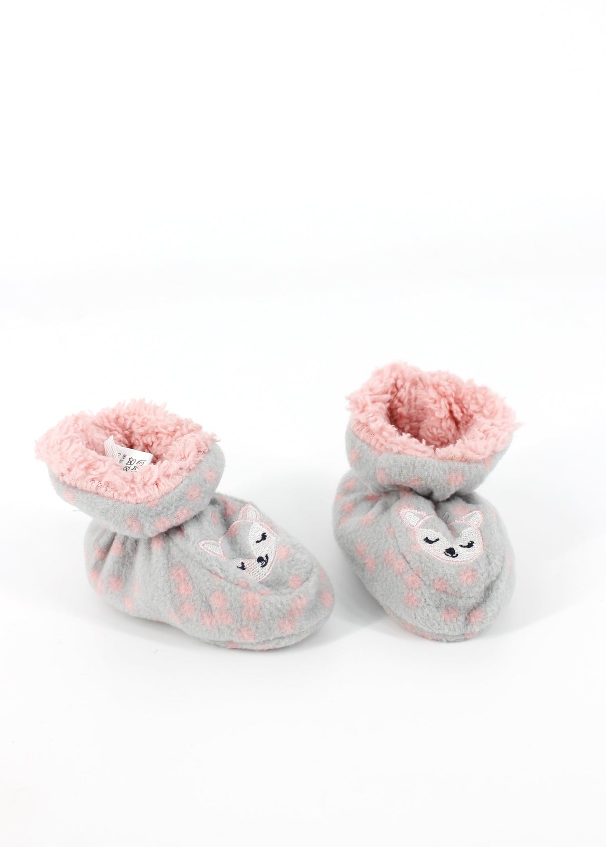 Kids Girl's Graphic Embroidered Slippers,Grey/Pink