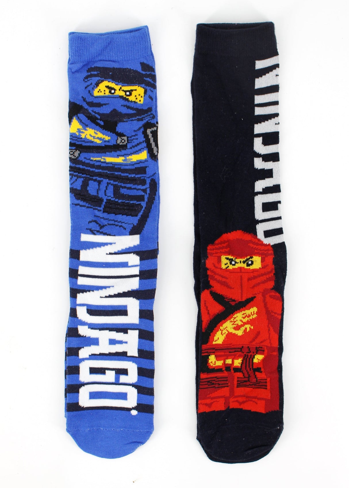 Kids Boy's 2 Pairs Graphic Printed Long Socks,Black/Blue