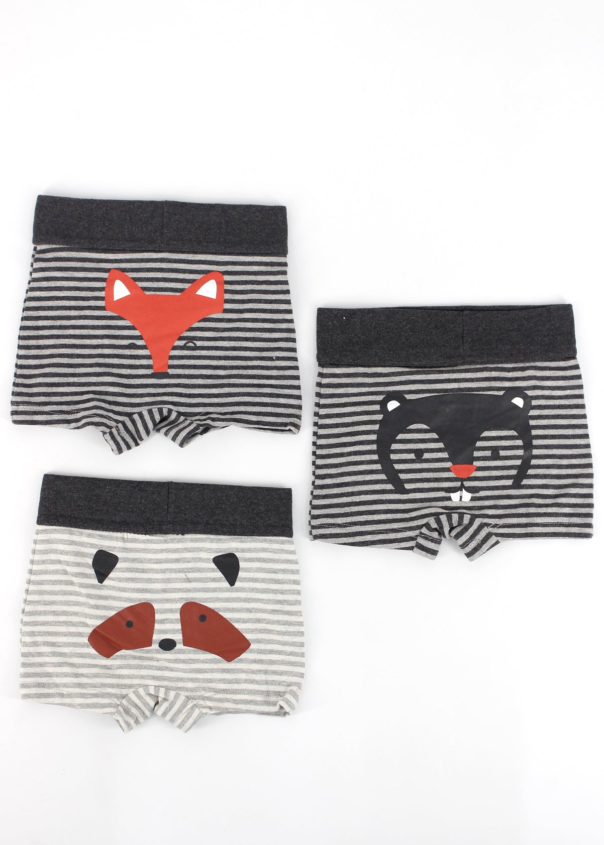 Kids Boy's 3 Pack Striped Boxers Set,Grey