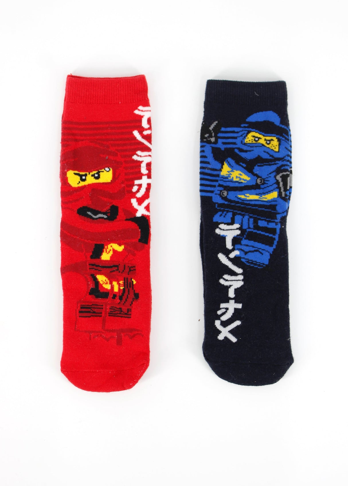 Kids Boy's 2 Pairs Graphic Printed Socks,Navy/Red