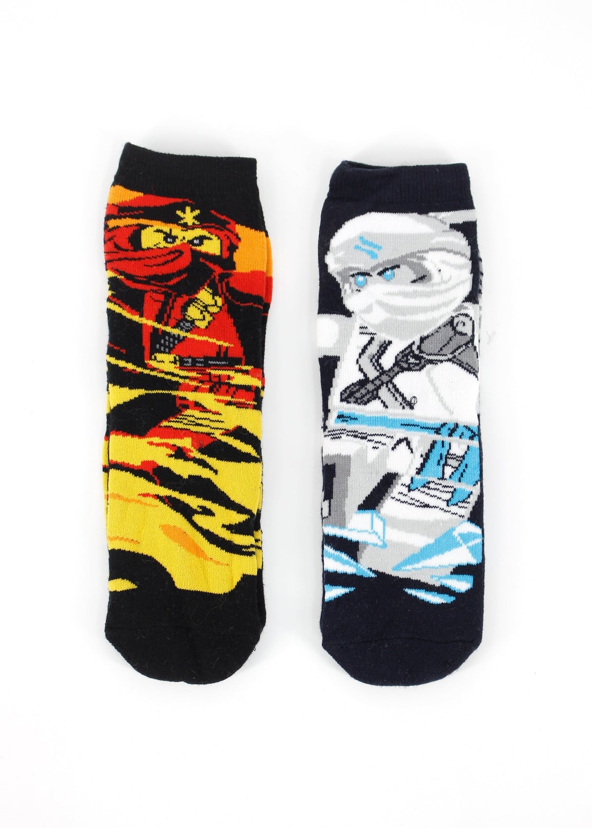 Kids Boy's 2 Pairs Graphic Printed Socks,Black/Navy