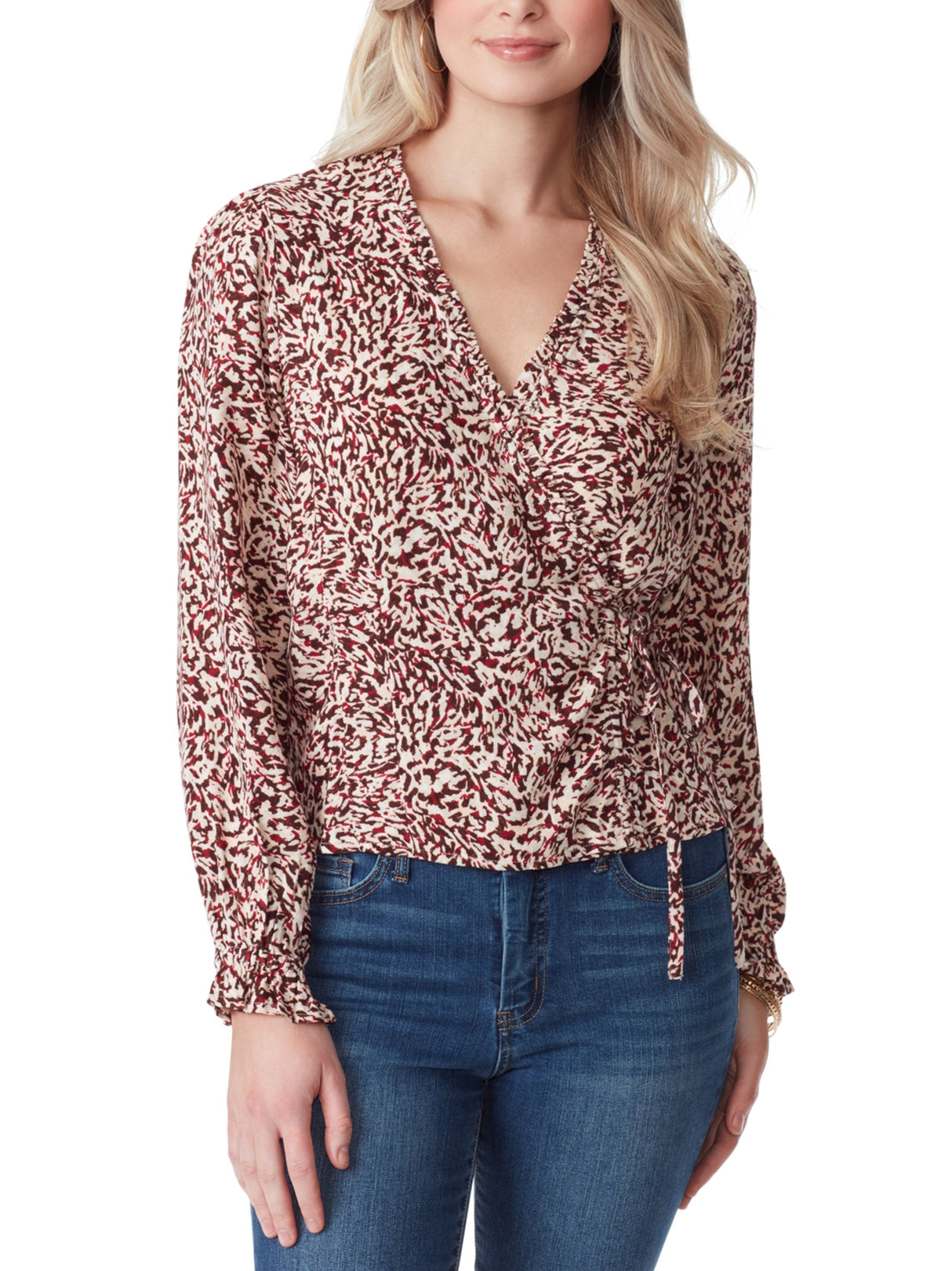 Women's Printed Wrap Top,Multi