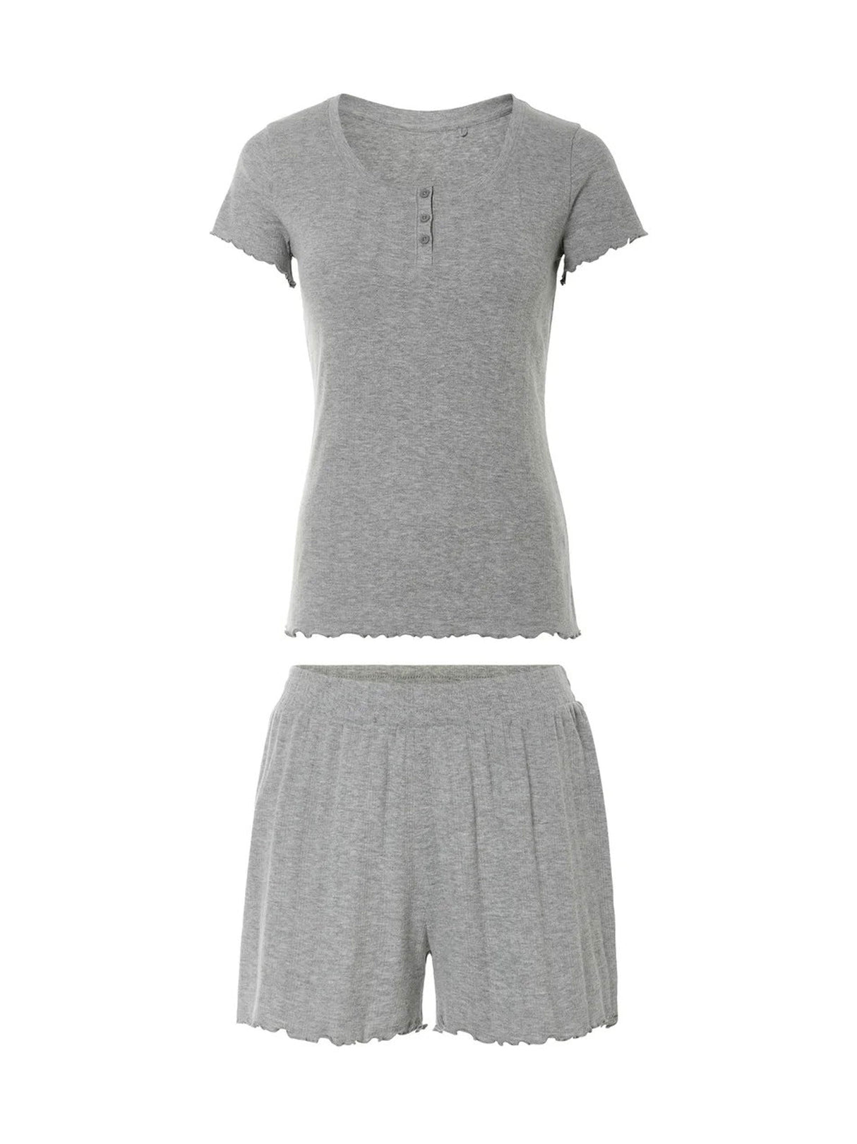 Women's 2 Pcs Pjyamas Set,Grey