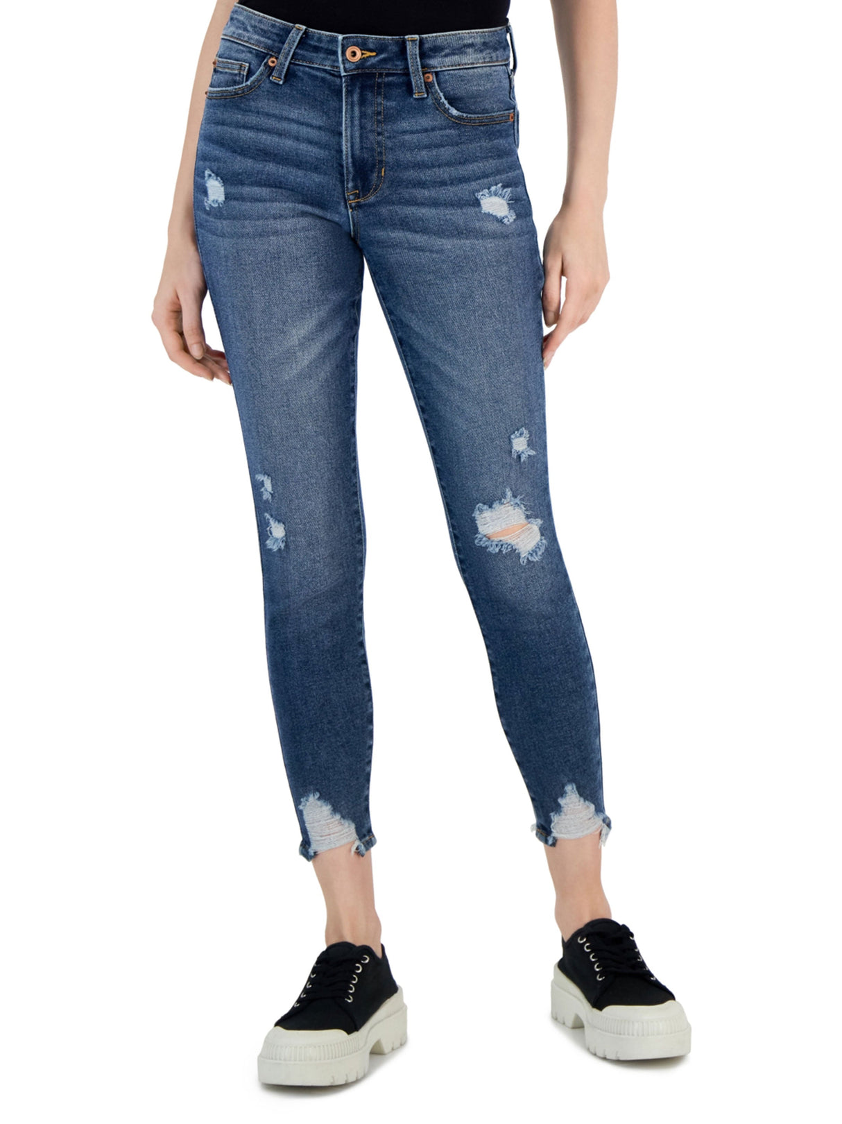 Women's Ripped Washed Jeans,Blue
