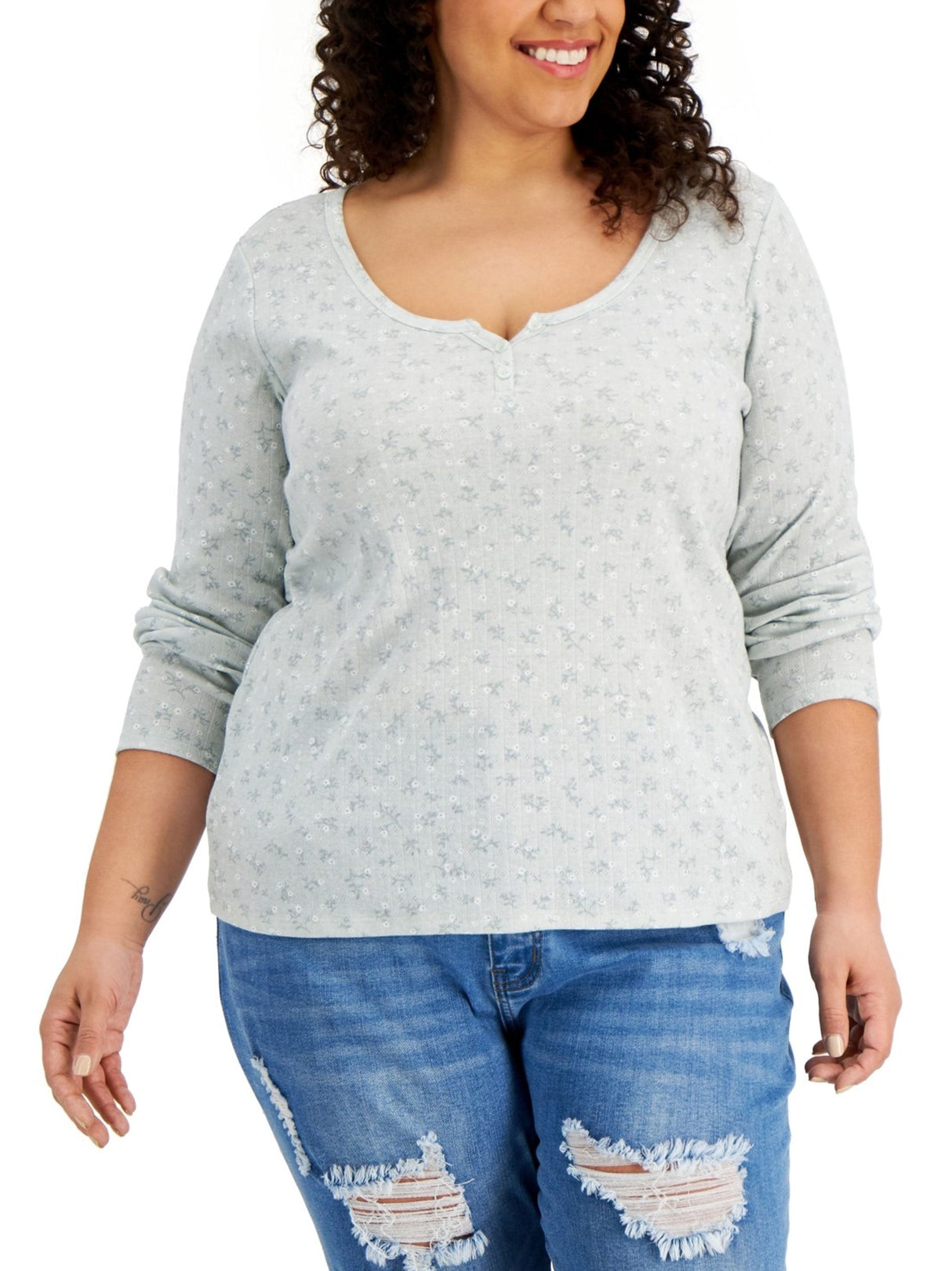 Women's Printed Top,Mint Green