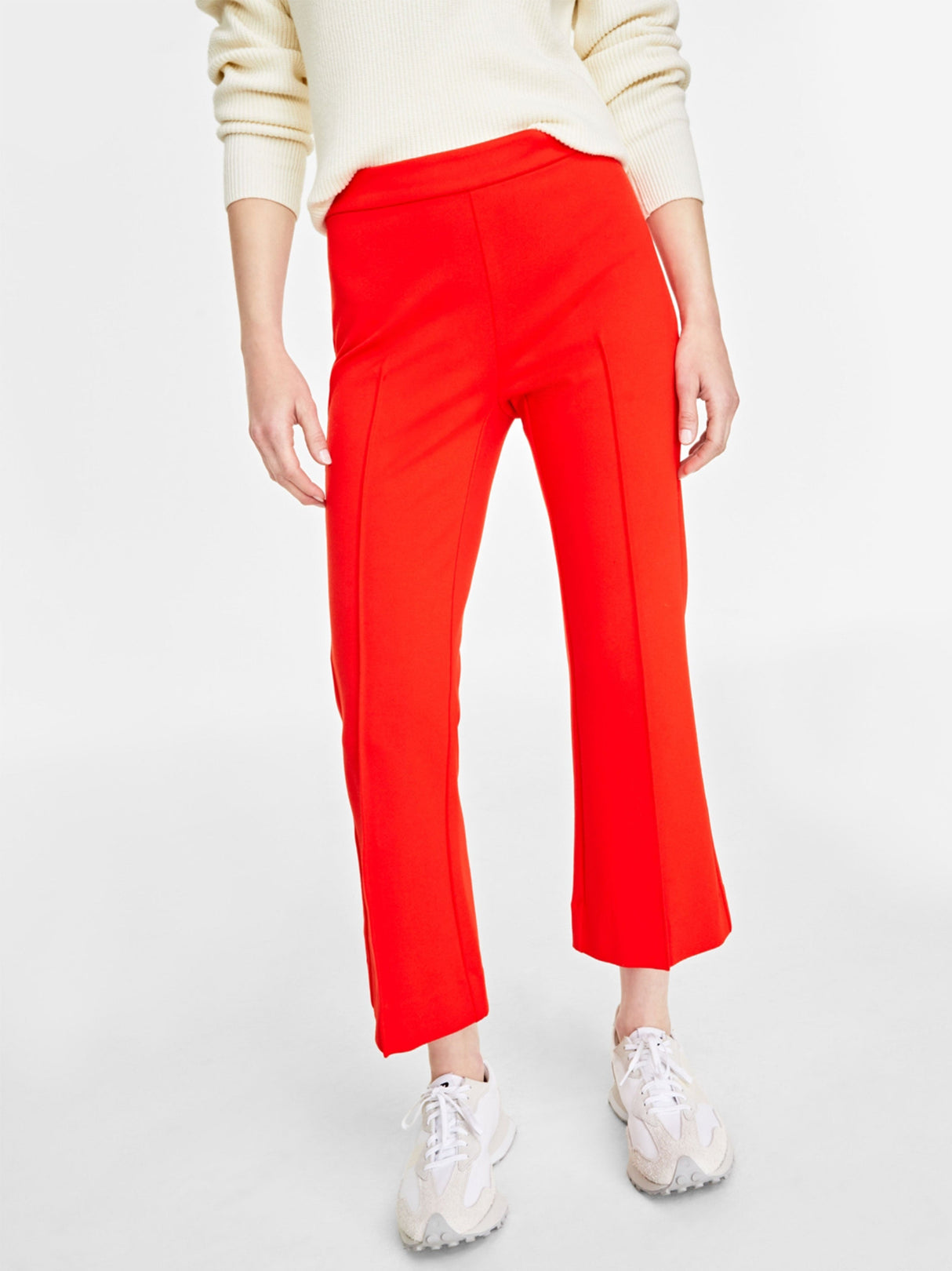 Women's Flare Ankle Pants,Red
