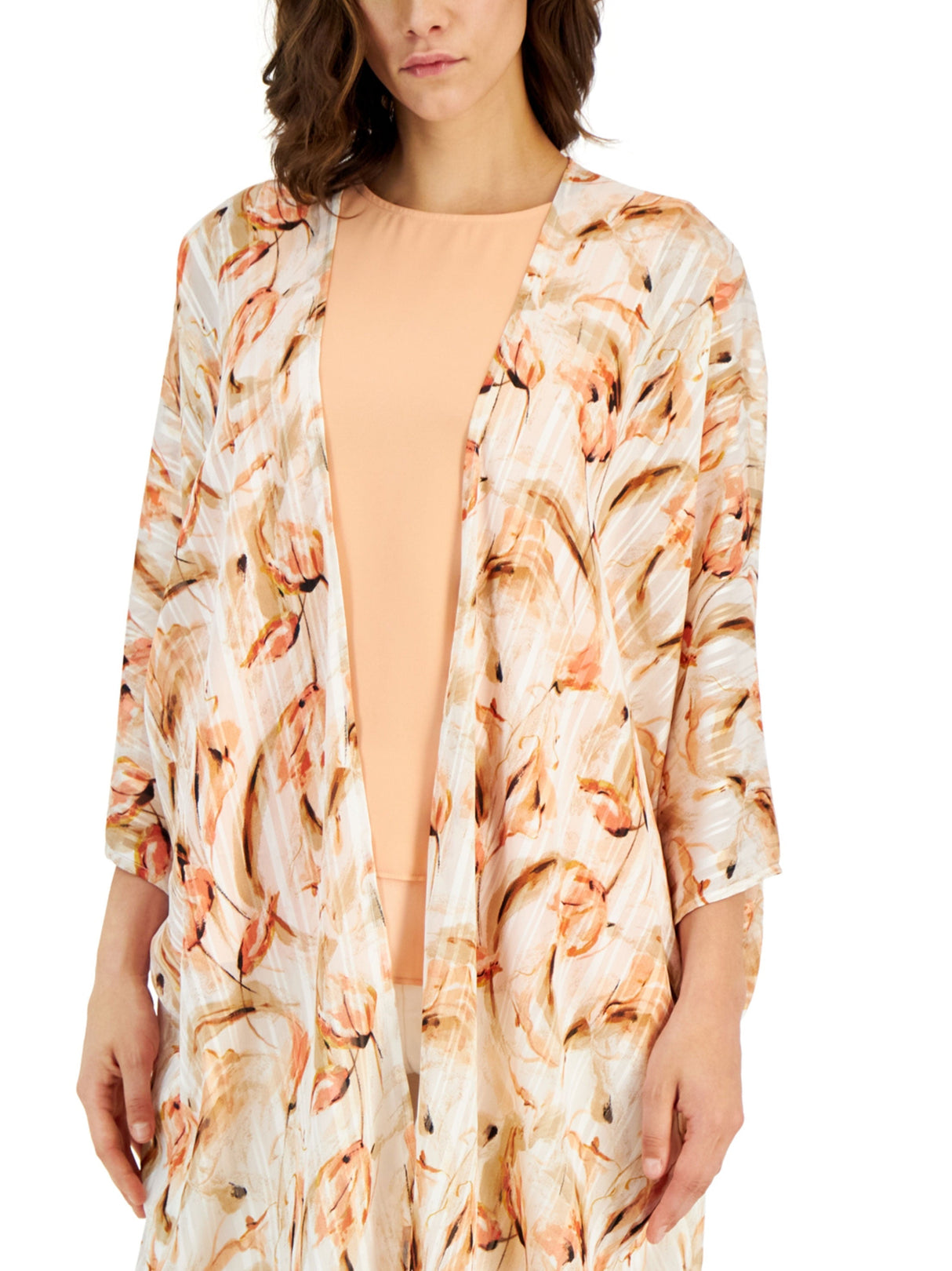 Women's Floral Printed Open Blouse,Multi
