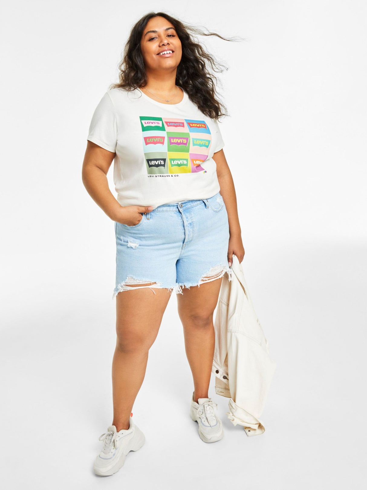 Women's Ripped Washed Denim Shorts,Blue