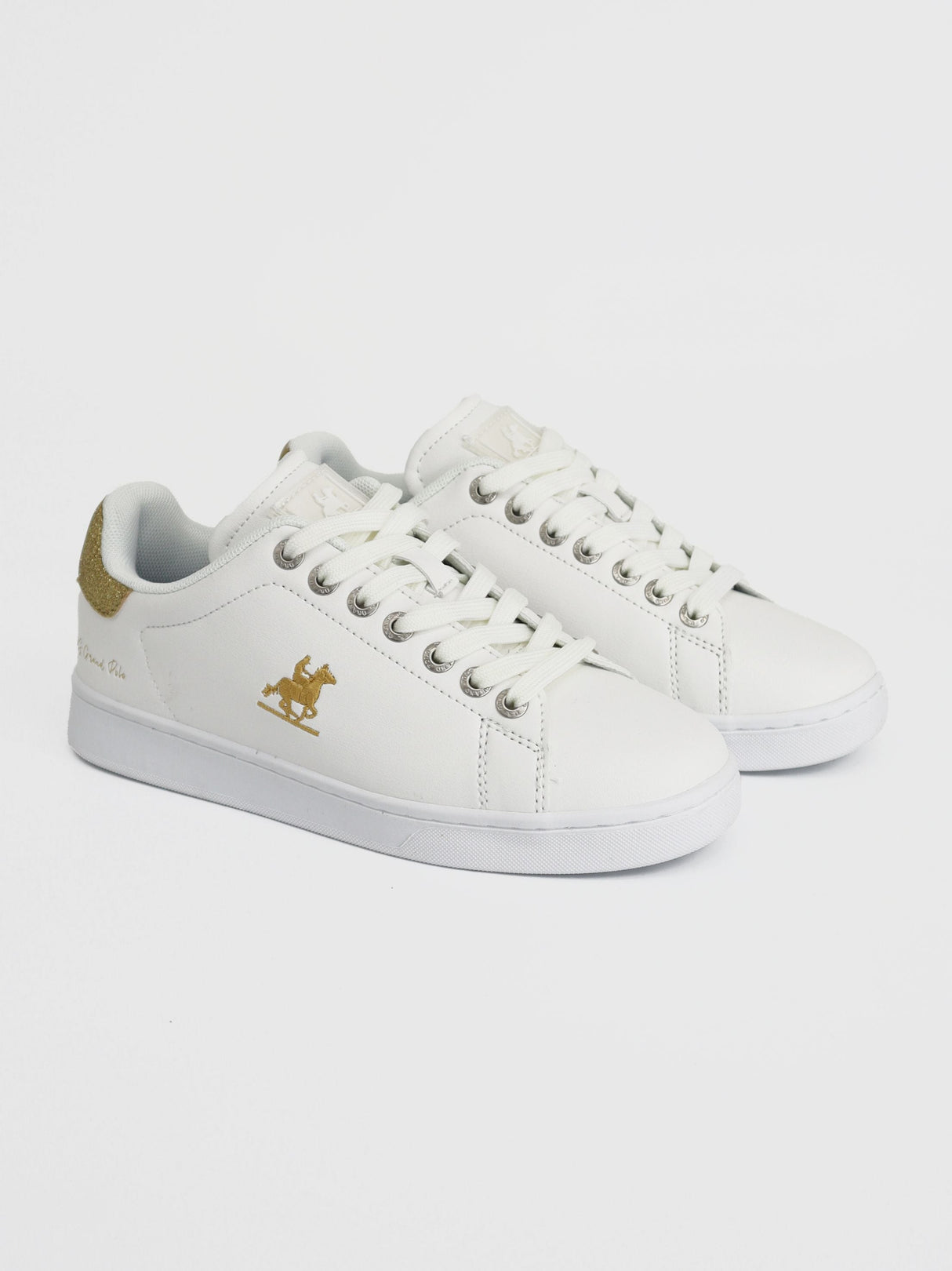 Women's Brand Logo Embroidered Casual Shoes,White