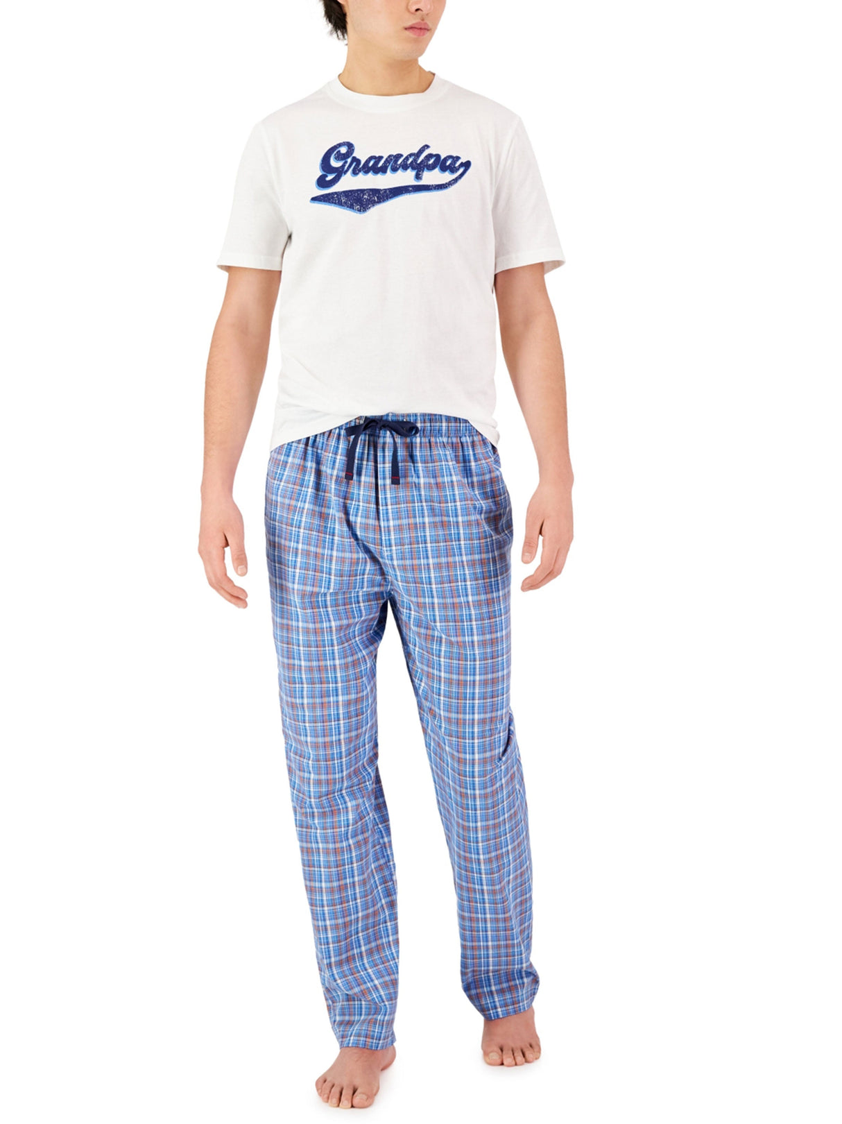 Men's Printed Sleepwear Top,White