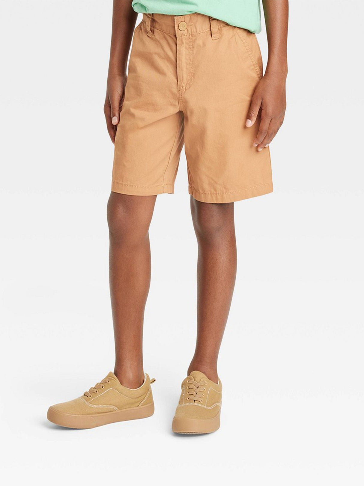 Image for Kid's Boy's Plain Chino Shorts,Dark Khaki
