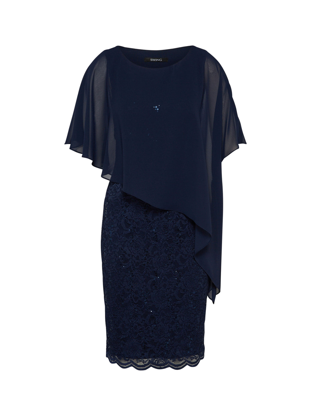 Women's Sequined Lace Dress,Navy