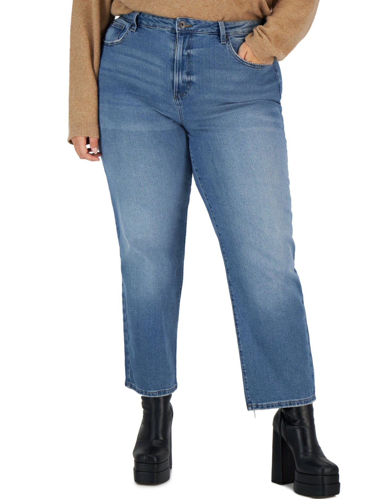 Women's Washed Ankle Jeans,Blue