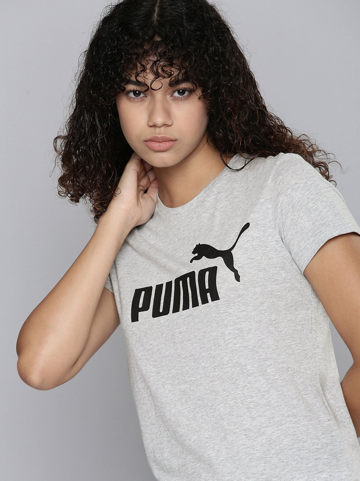 Women's Brand Logo Printed T-Shirt,Grey